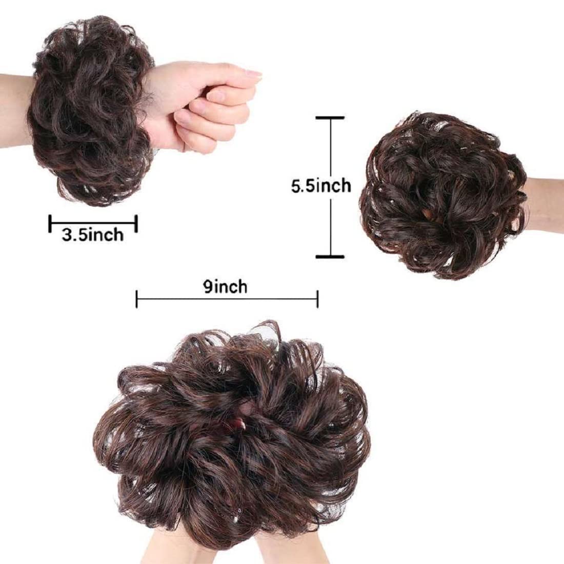 Messy Brown Ruffle Juda Bun - Synthetic Fiber Hair Styling Accessory for Easy Wear | Perfect for Weddings, Parties & Everyday Hairstyles