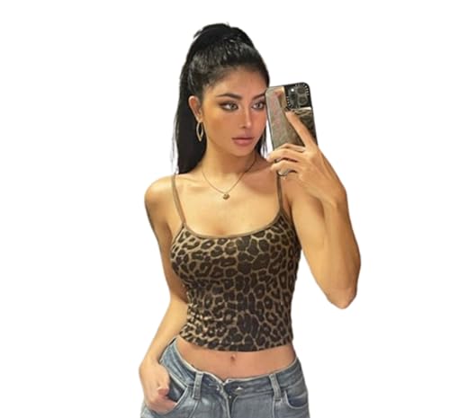 Women's Sexy Square Neck Tank Top - Cheetah Print Summer Cami Shirt for Y2K Fashion & Going Out | Casual Wear, Beach Outfits, Nightlife & Street Style
