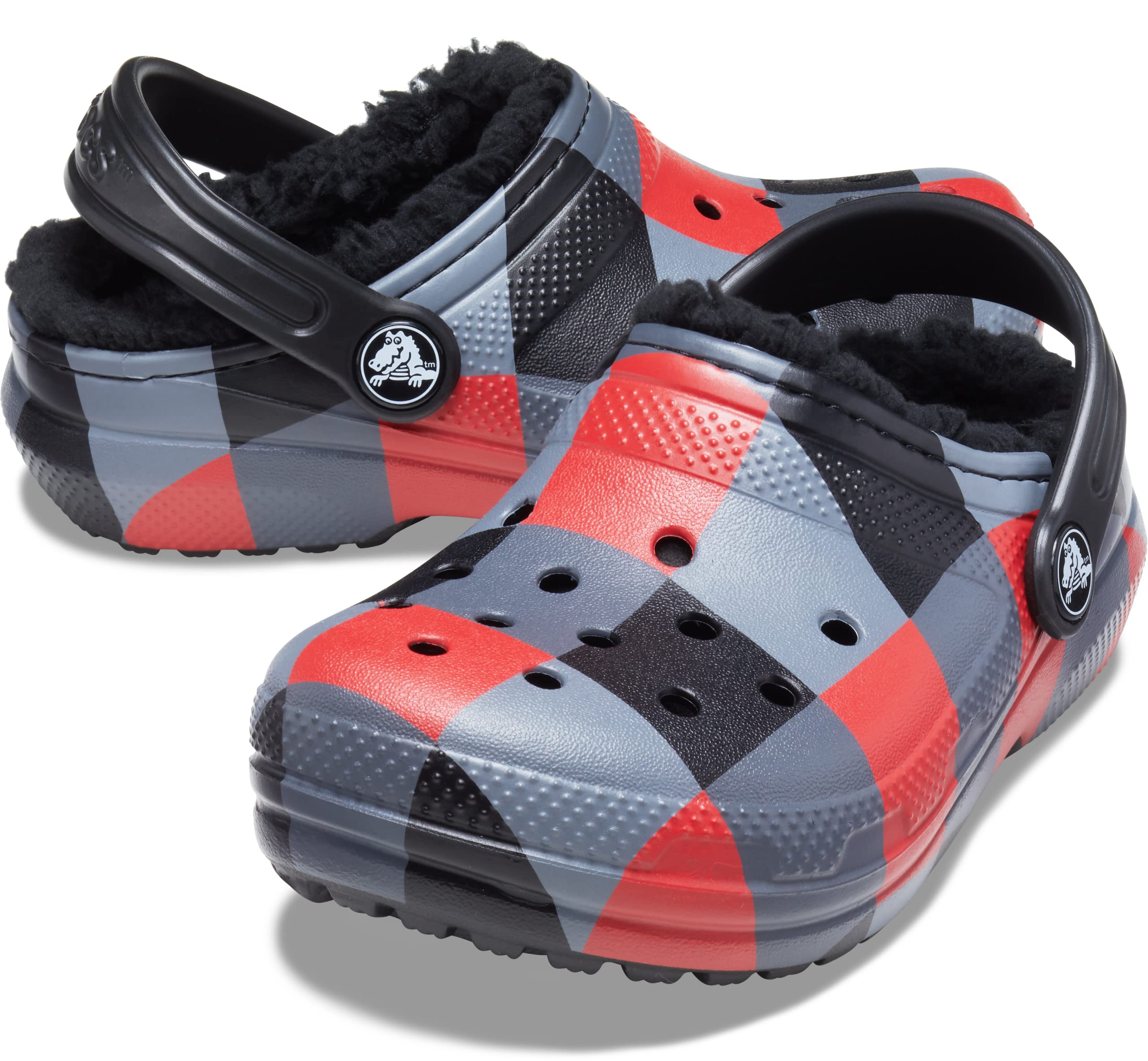 Crocs Unisex-Child Classic Lined Plaid Clogs for Kids | Waterproof Slip-On Shoes for Boys & Girls | Perfect for School, Play & Outdoor Activities