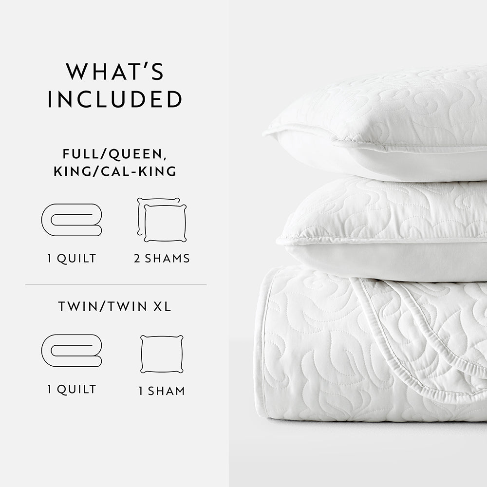 3 Piece Floral Stitch Quilted Coverlet Set - Queen Size Bedding with Matching Pillow Shams - Perfect for Guest Rooms, Master Bedrooms & Cozy Home Decor