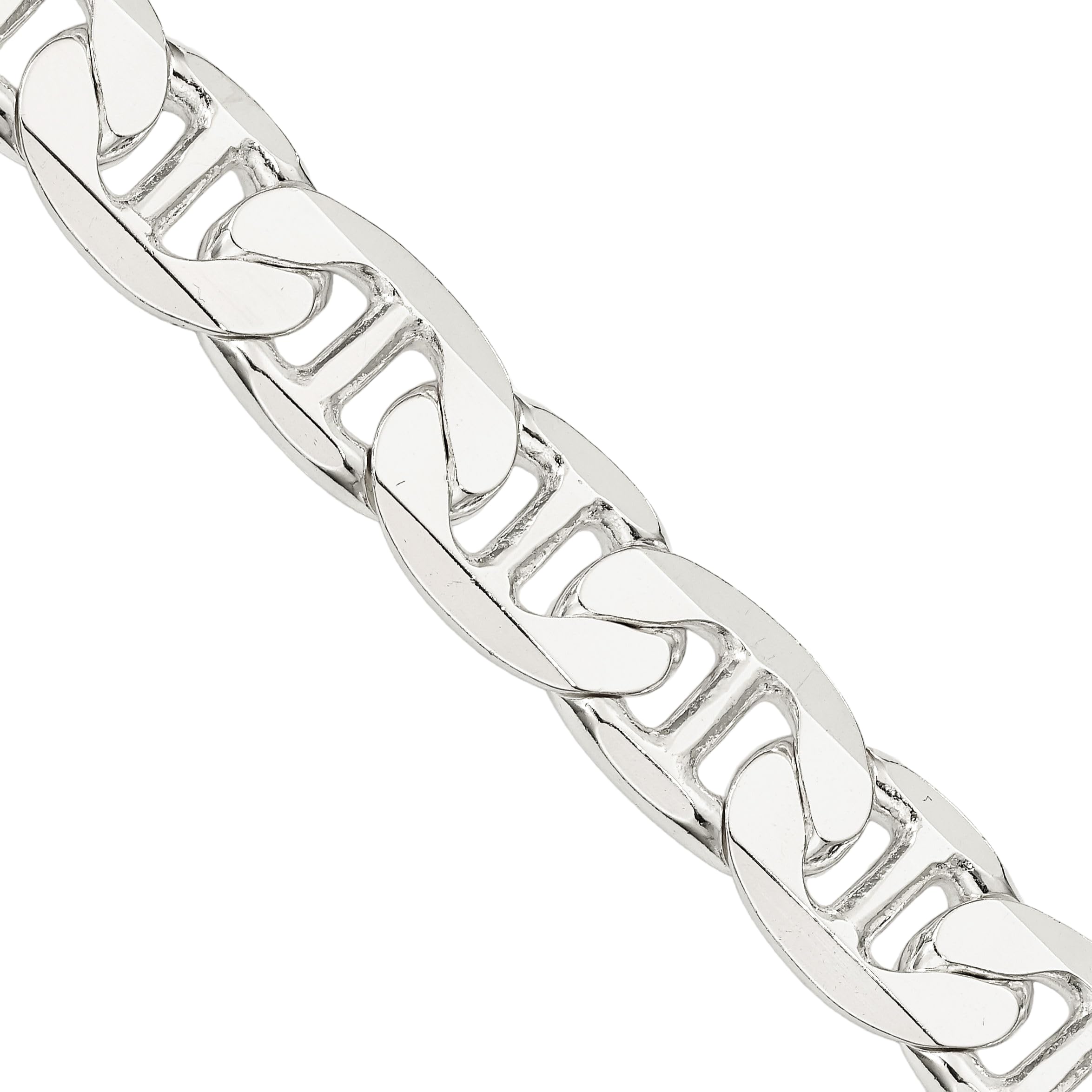 IceCarats 925 Sterling Silver 11.5mm Anchor Mariner Link Chain Necklace for Women - Durable & Elegant Jewelry for Everyday Wear, Gifts, and Nautical Fashion