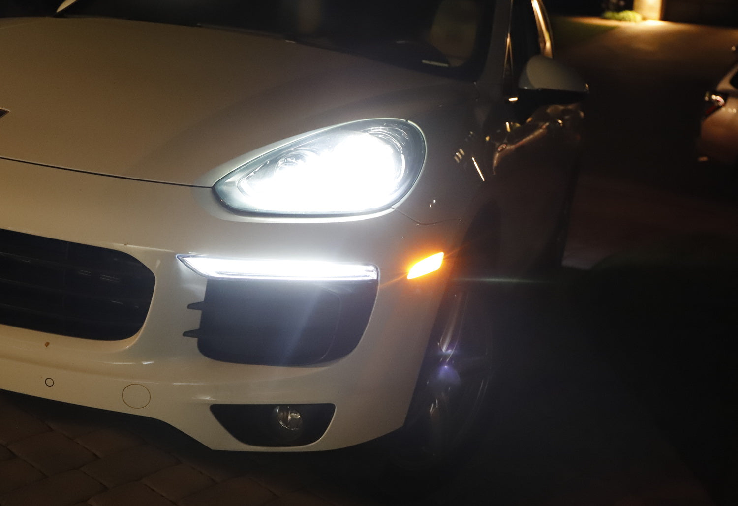 Amber LED Bumper Side Marker Lights for 2015-2018 Porsche Cayenne - Clear Lens, Easy Installation - Perfect for Night Driving & Enhanced Vehicle Visibility