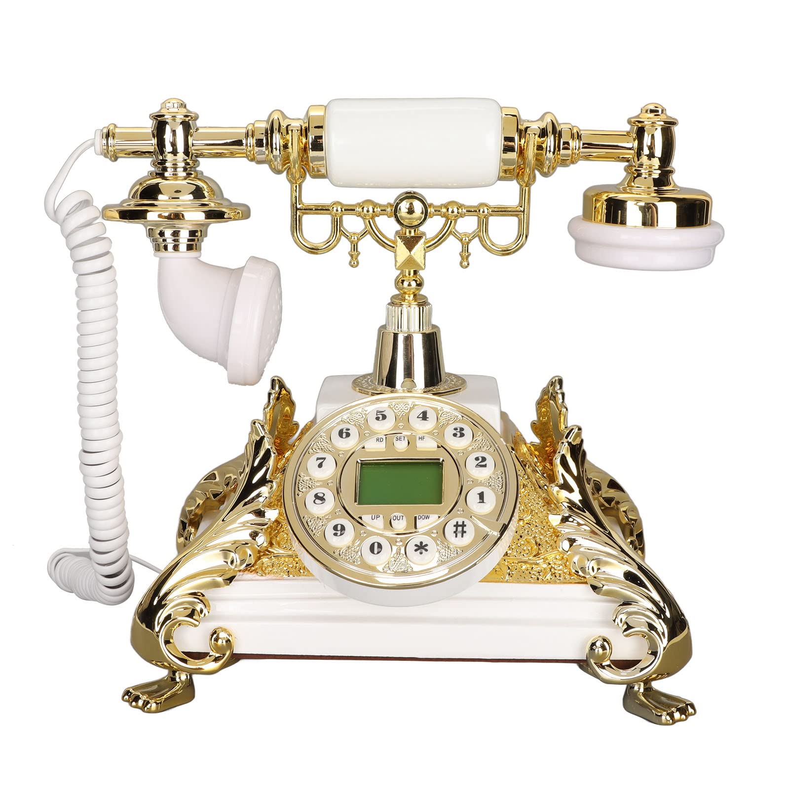 Vintage Retro Corded Landline Telephone with Button Dialing, Caller ID & LCD Backlight Display - Classic Home Office Decor for Nostalgic Style & Functional Use