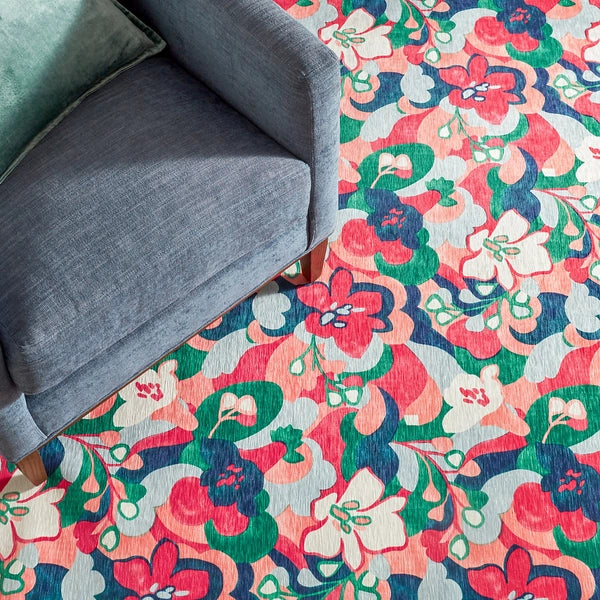 Dreamy Daisies Washable Rug - Machine Washable Indoor/Outdoor Area Rug - Perfect for Living Room, Bedroom, Nursery & Patio Decor