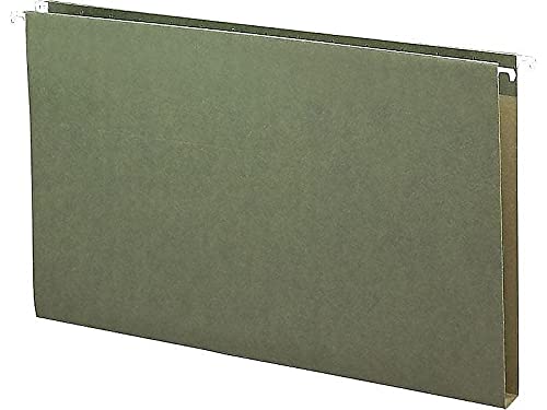 Smead 64339 1-Inch Box Bottom Hanging File Folders - Legal Size, Green, 25-Pack - Perfect for Office Organization & Document Storage