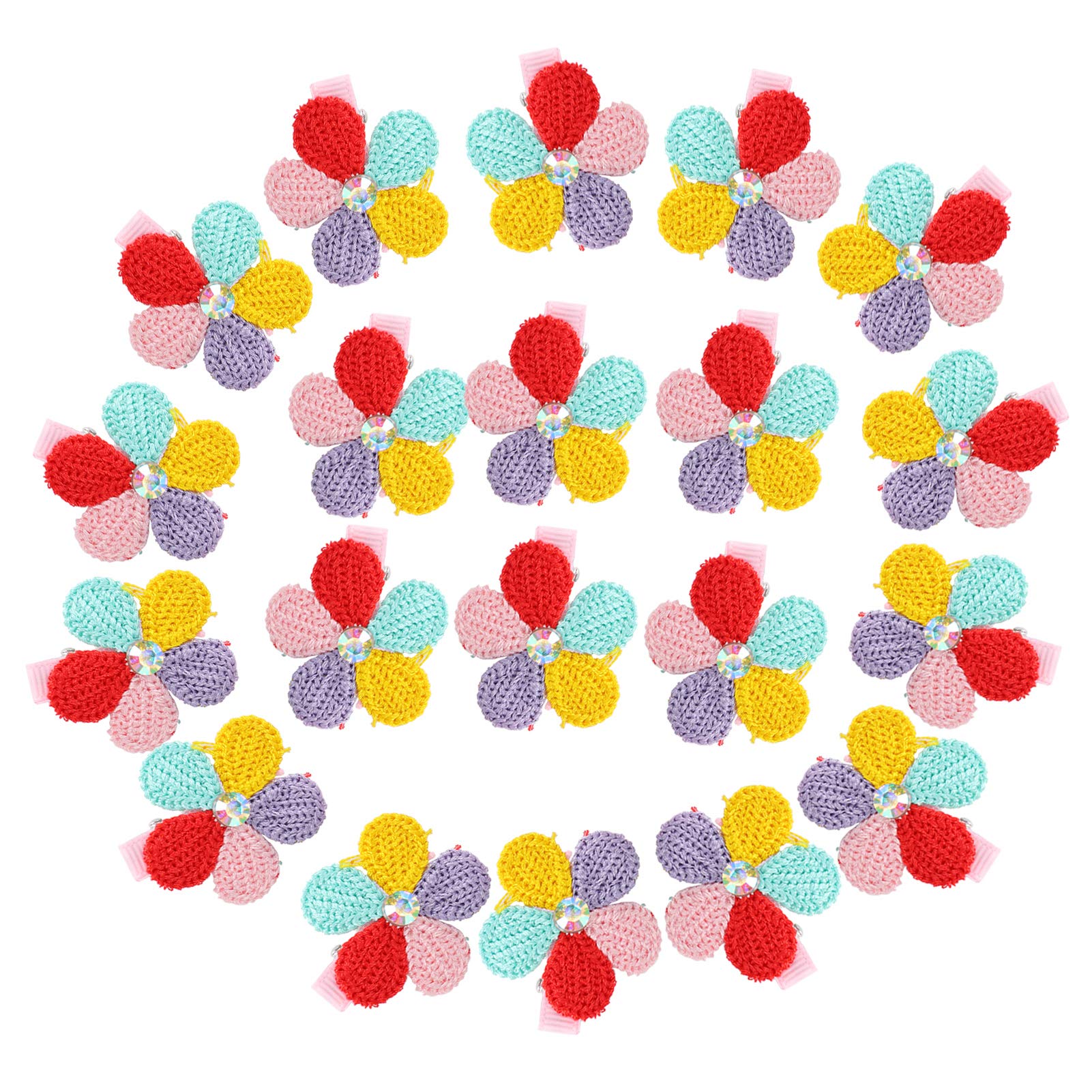 GLOGLOW 20PCS Colorful Small Pet Hair Clips - Cute Dog & Cat Headwear Accessories for Photography, Grooming & Styling | Perfect Gift Box for Small Dogs, Cats & Pets