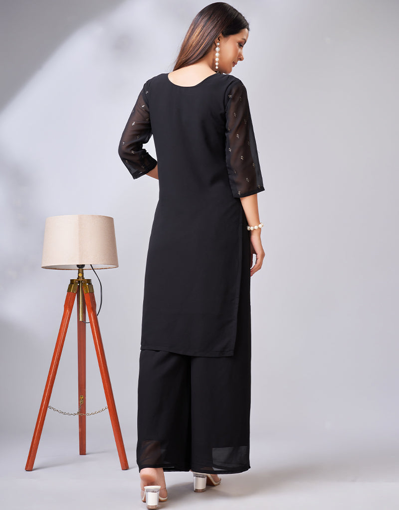 Elegant Black Georgette Designer Wedding Salwar Suit - Heavy Embroidered Party Wear for Brides & Special Occasions | Perfect for Indian Weddings, Festivals & Formal Events