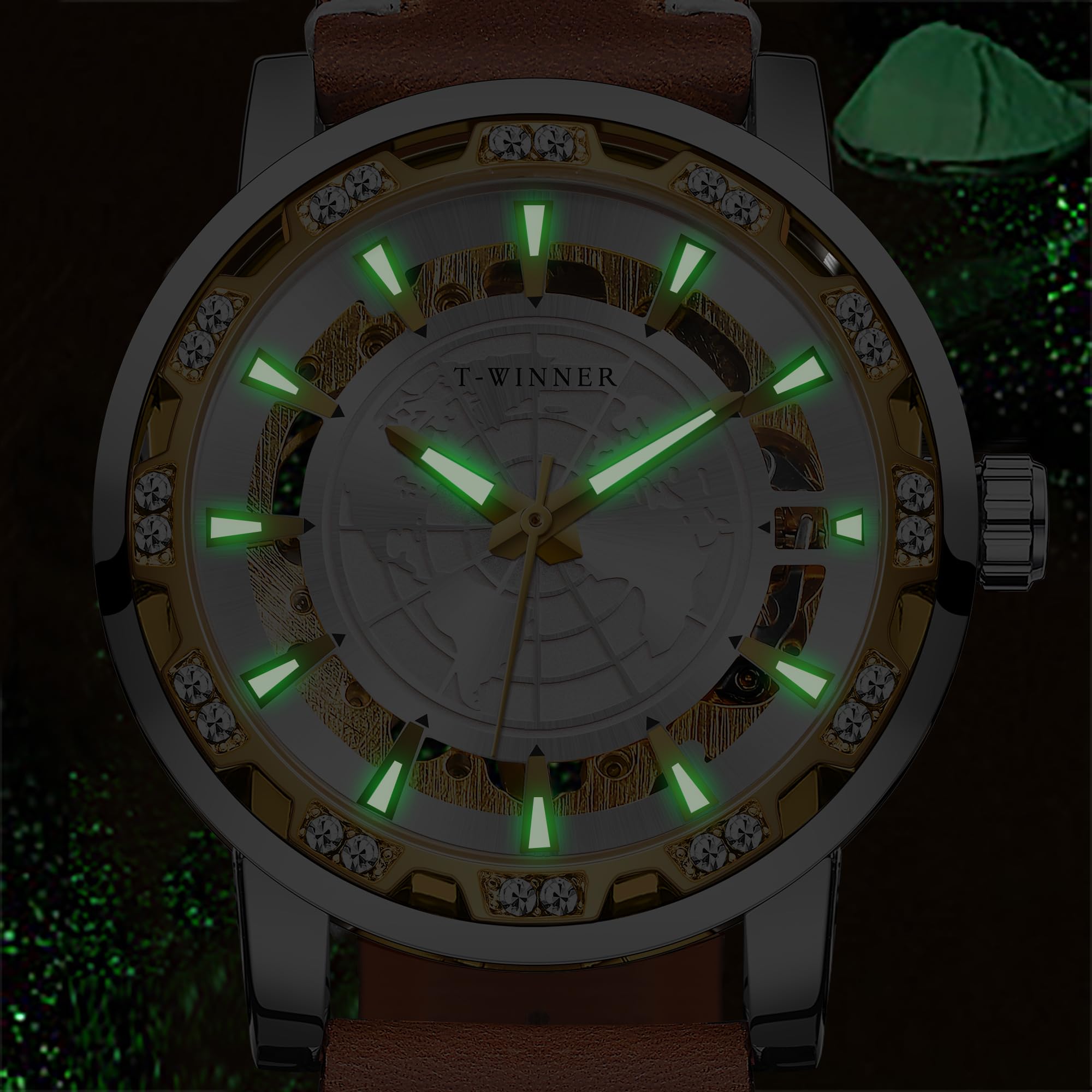 FORSINING Men's Automatic Mechanical Watch with Skeleton Dial & Genuine Leather Strap - Luxury Dress Watch for Business, Formal Occasions & Everyday Wear