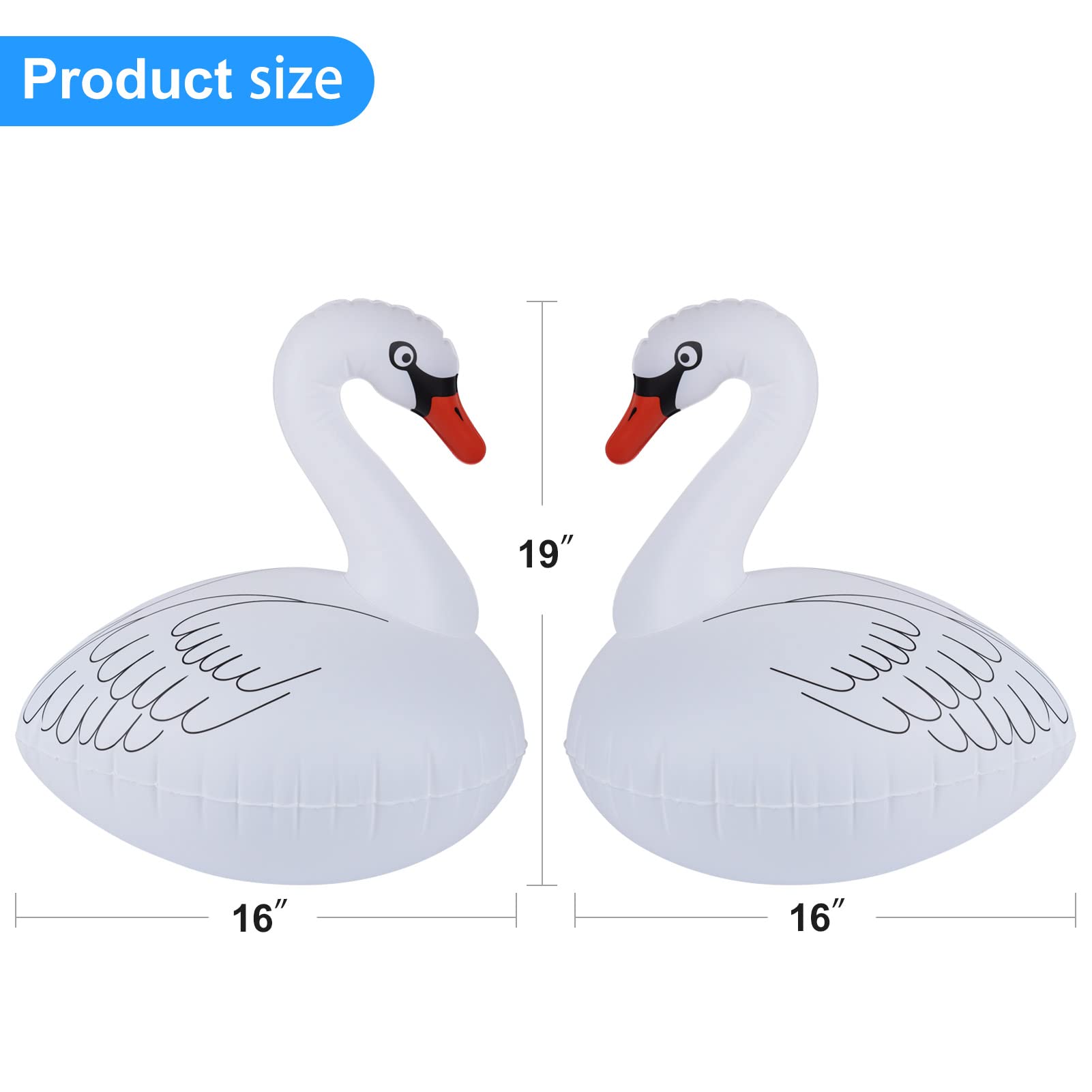 Swan Floating Solar Lights - Waterproof Inflatable Color Changing LED Pool Lights for Beach, Garden, Backyard, Pond, and Outdoor Parties