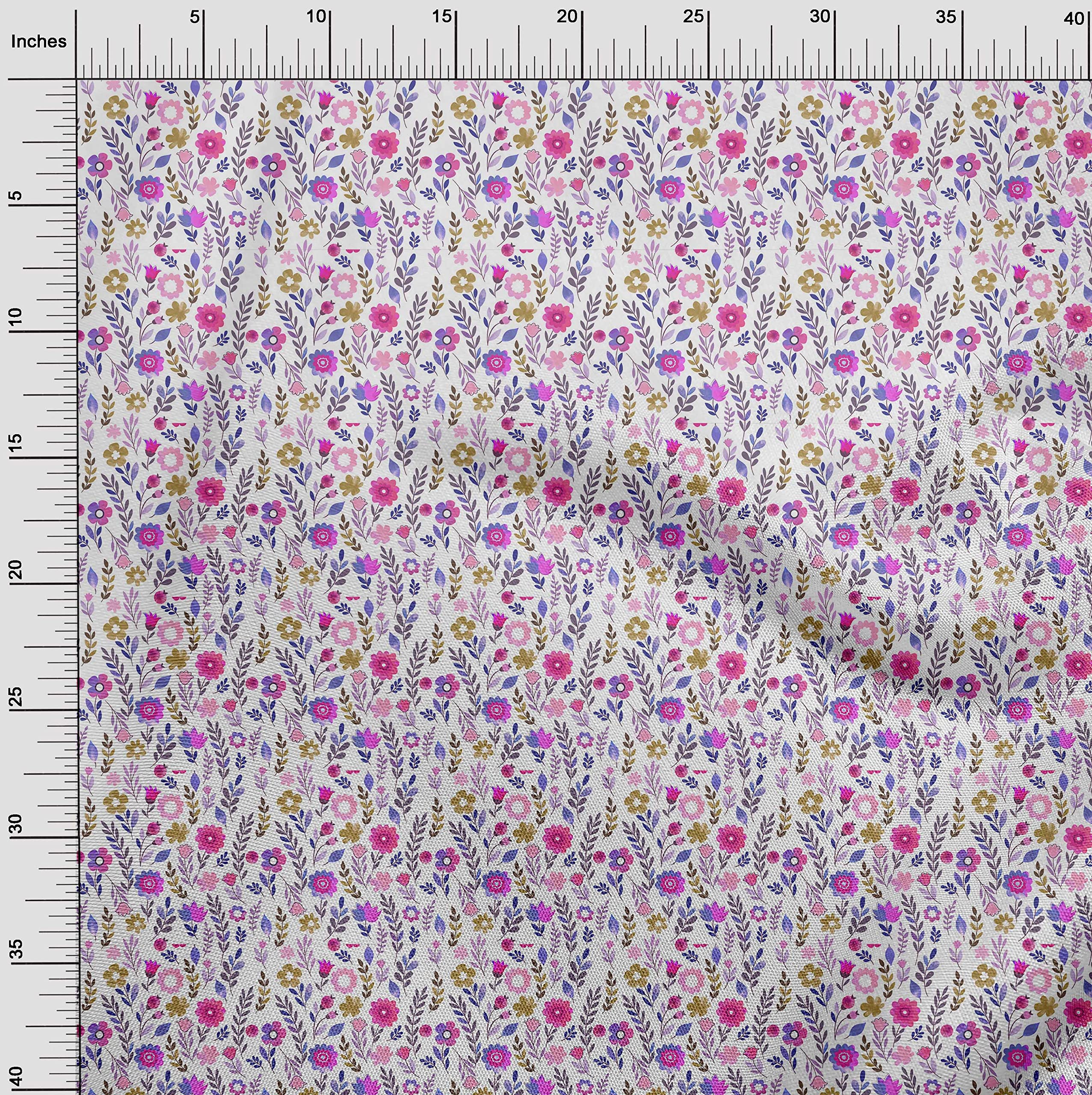 oneOone Viscose Chiffon Pink Floral Print Fabric by The Yard - 42 Inch Wide (30 Yards) | Perfect for Summer Dresses, Blouses & DIY Fashion Projects