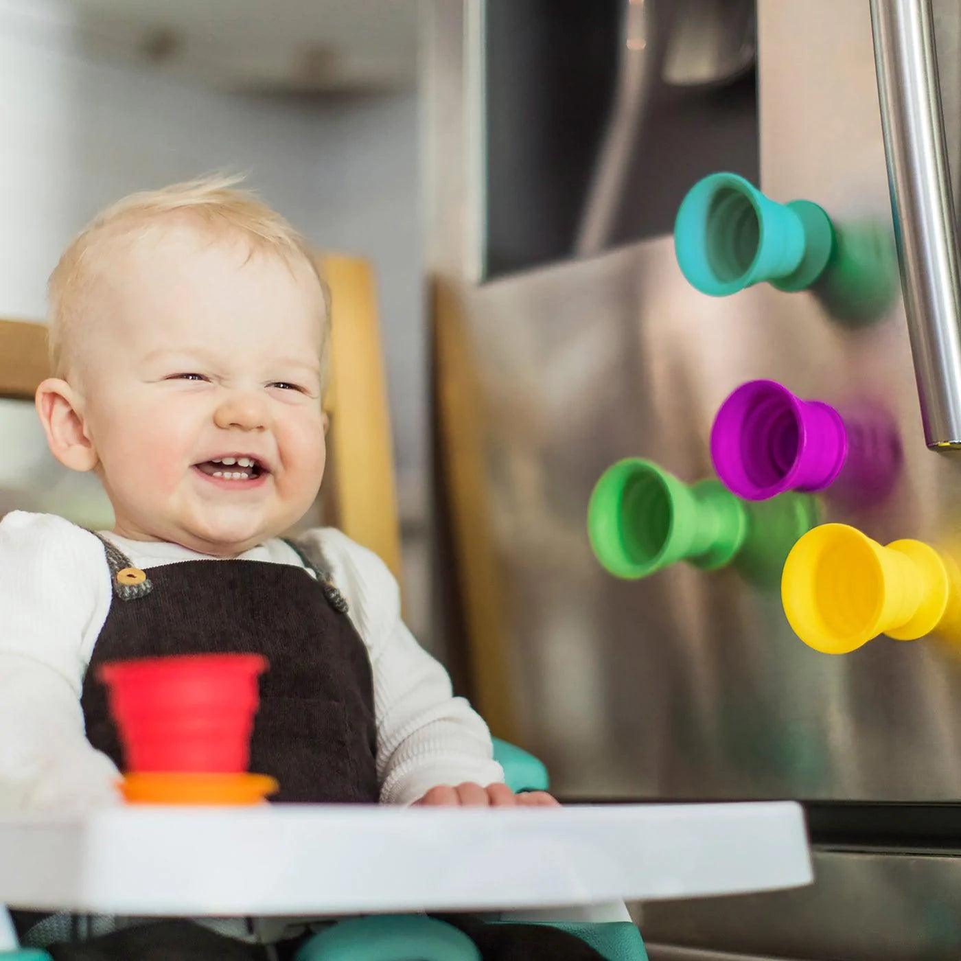 Baby Einstein Stack & Squish Cups™ - 6-Piece Sensory Stacking Toy Set for Toddlers, Early Learning Developmental Toys with Textured Surfaces - Perfect for Bath Time, Beach Play & Indoor Educational Activities