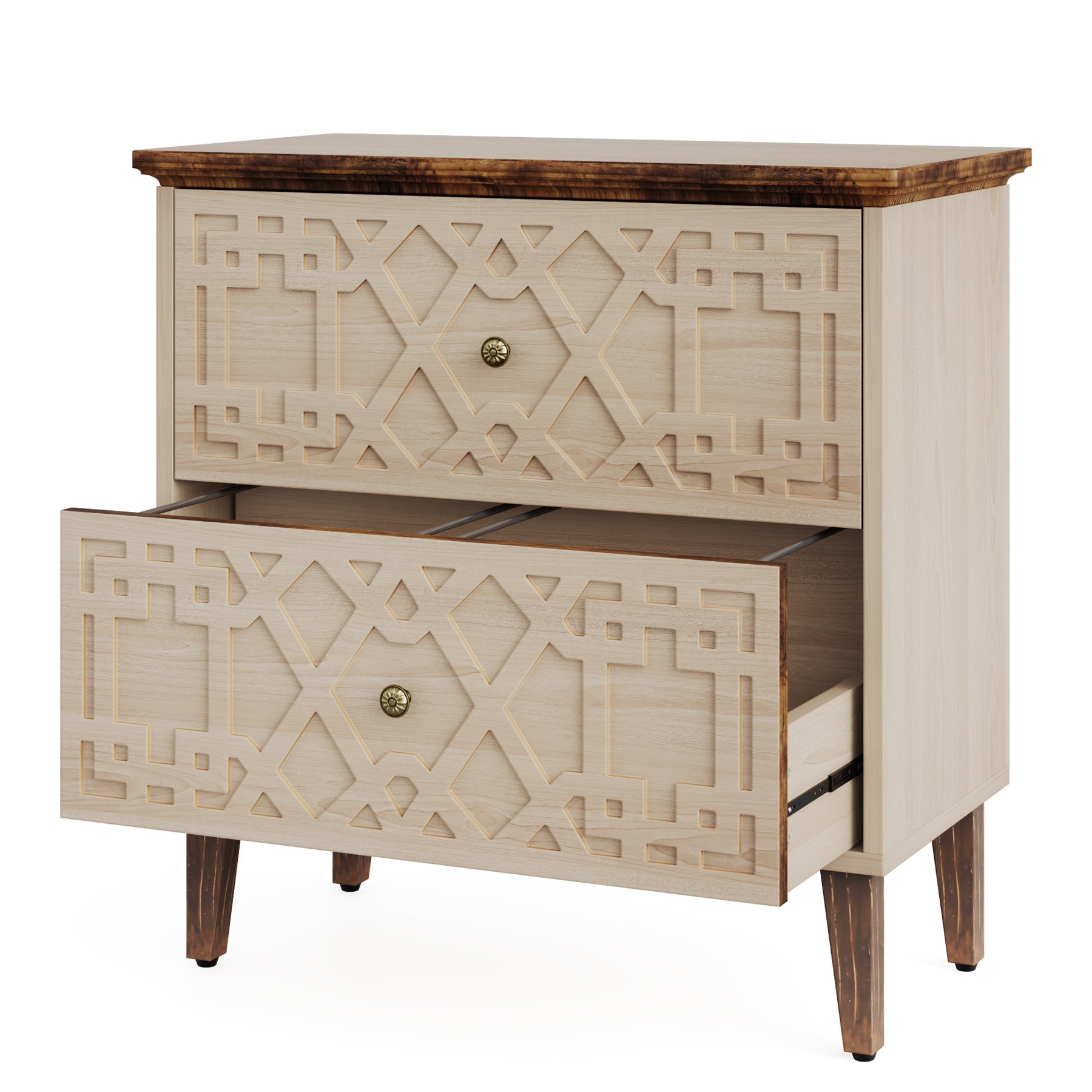 2-Drawer Wood File Cabinet - Office Storage Organizer for Documents, Files & Supplies | Perfect for Home, Office & Workspace Organization