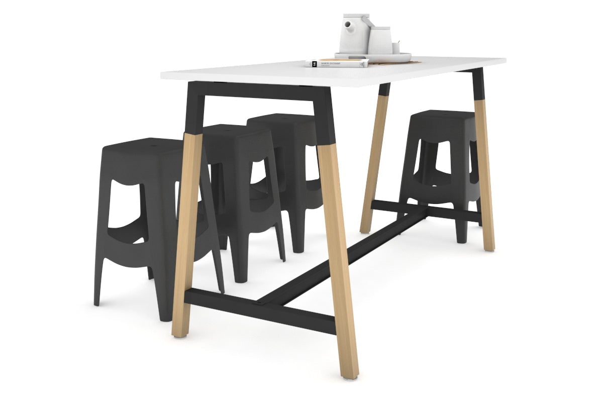 Quadro A Legs Counter Table with Wood Legs and Cross Beam - 925H [1600L x 700W] - Perfect for Restaurant, Bar, and Commercial Kitchen Countertops