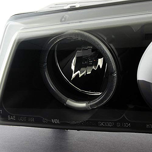 AKKON Black Smoked LED Halo Headlights with DRL & Turn Signal Lights - Compatible with 2003-2006 Chevy Silverado 1500/2500/3500 - Easy Installation, Weatherproof Design - Perfect for Night Driving & Off-Road Adventures