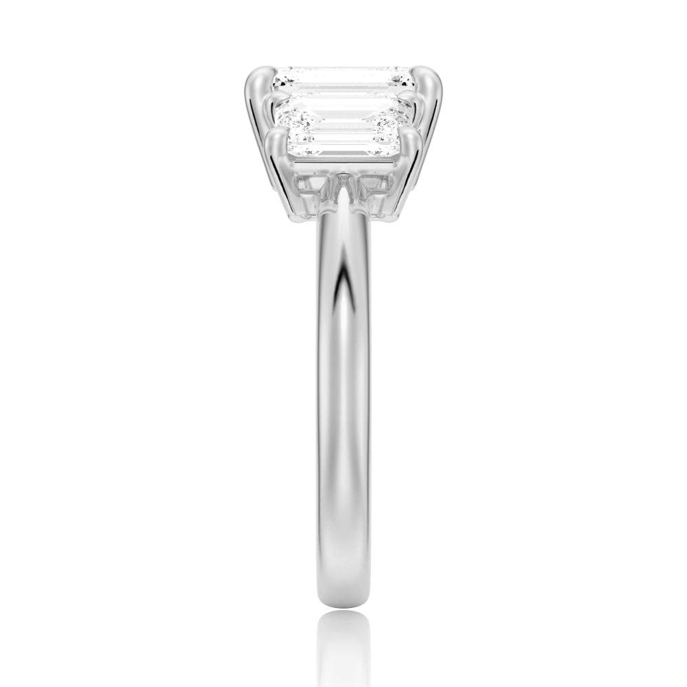 Emerald Cut Three Stone Moissanite Engagement Ring for Women - Elegant Wedding Band, Anniversary Gift, Promise Ring - Perfect for Proposals, Bridal Jewelry & Special Occasions