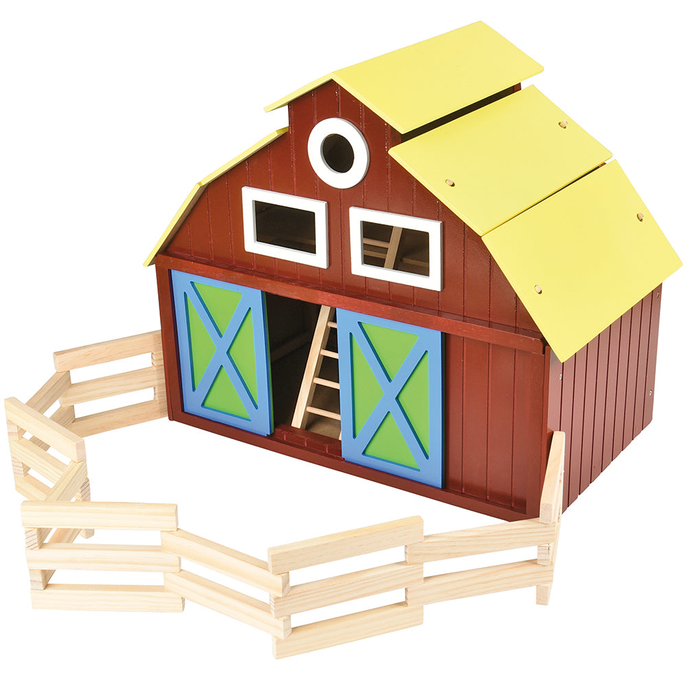 Premium Wooden Barn Playset for Kids - Farm Animal Toy Set with Fence & Animals for Imaginative Play | Perfect for Farm-Themed Pretend Play, Birthday Gifts & Preschool Learning Activities