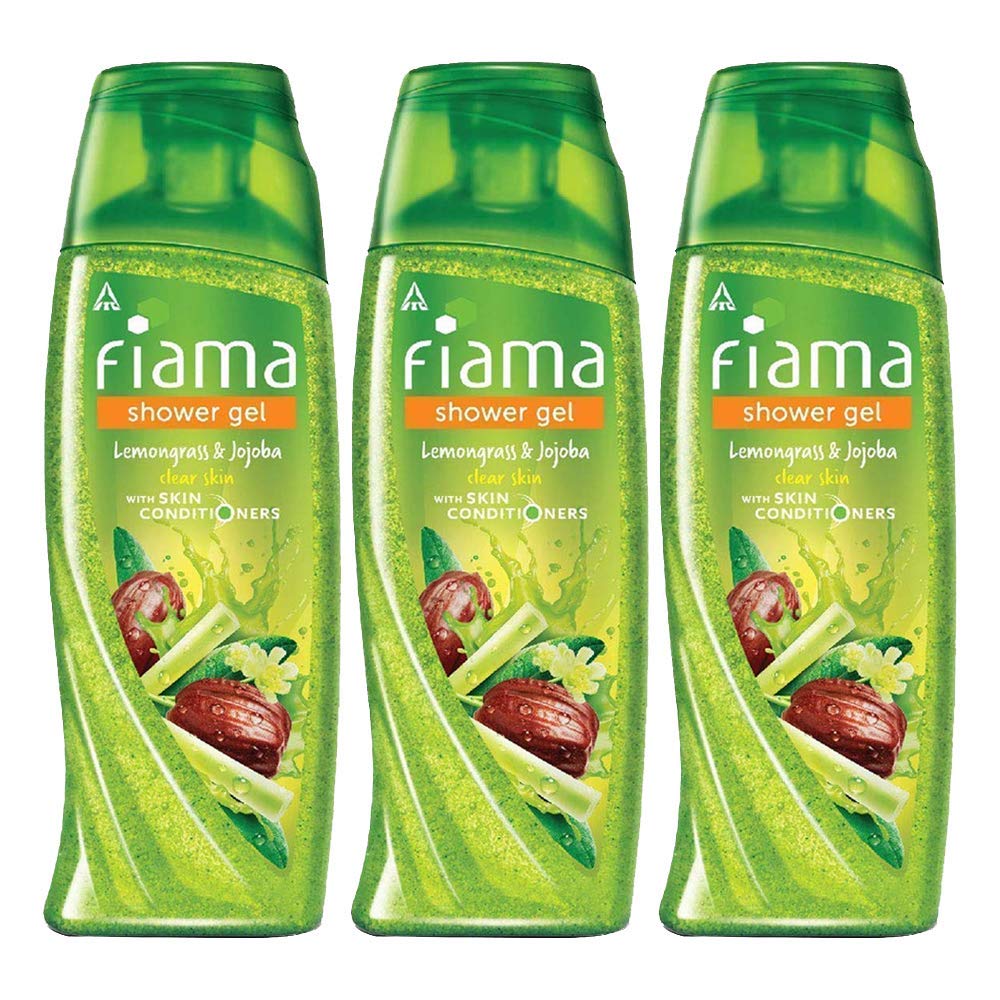 Fiama Lemongrass & Jojoba Body Wash and Shower Gel - 750ml (Pack of 3 x 250ml) - Moisturizing Skin Conditioners for Clear Skin - Unisex Formula for All Skin Types - Perfect for Daily Shower, Spa Day and Travel Essentials