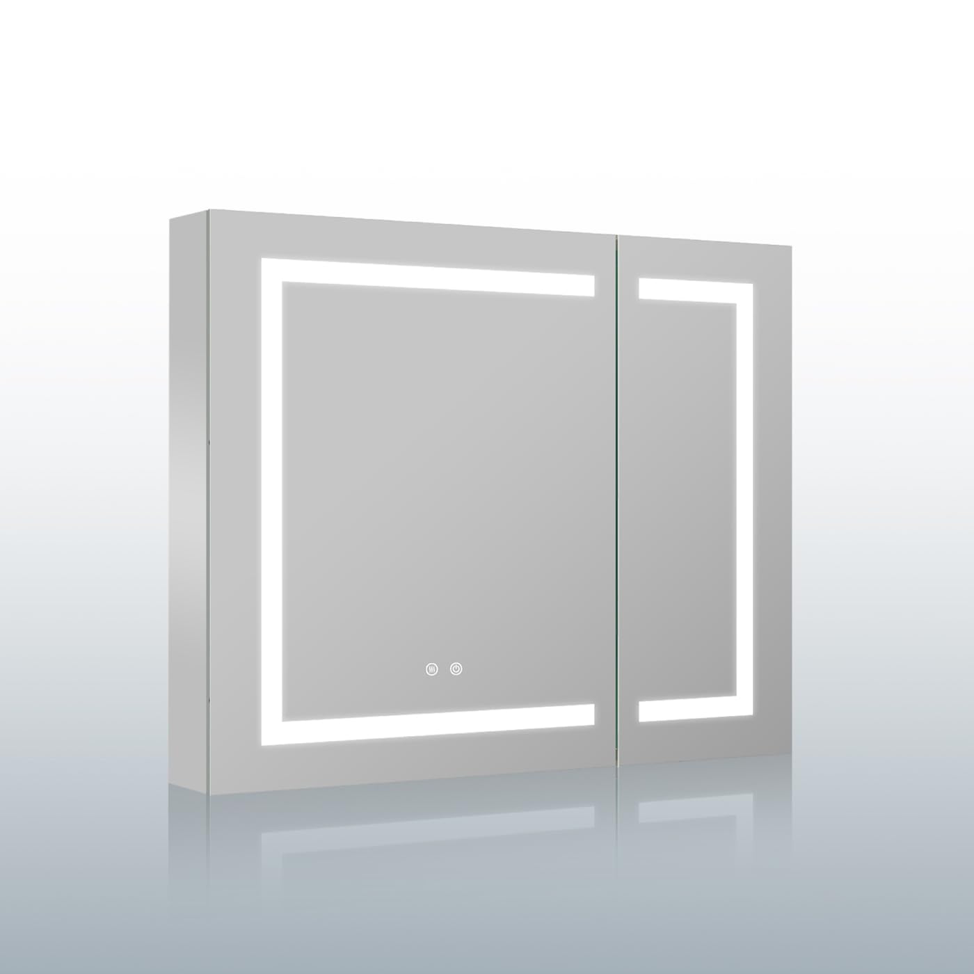 WELLFOR LED Bathroom Mirror Cabinet with Defogger & Dimmer - 36
