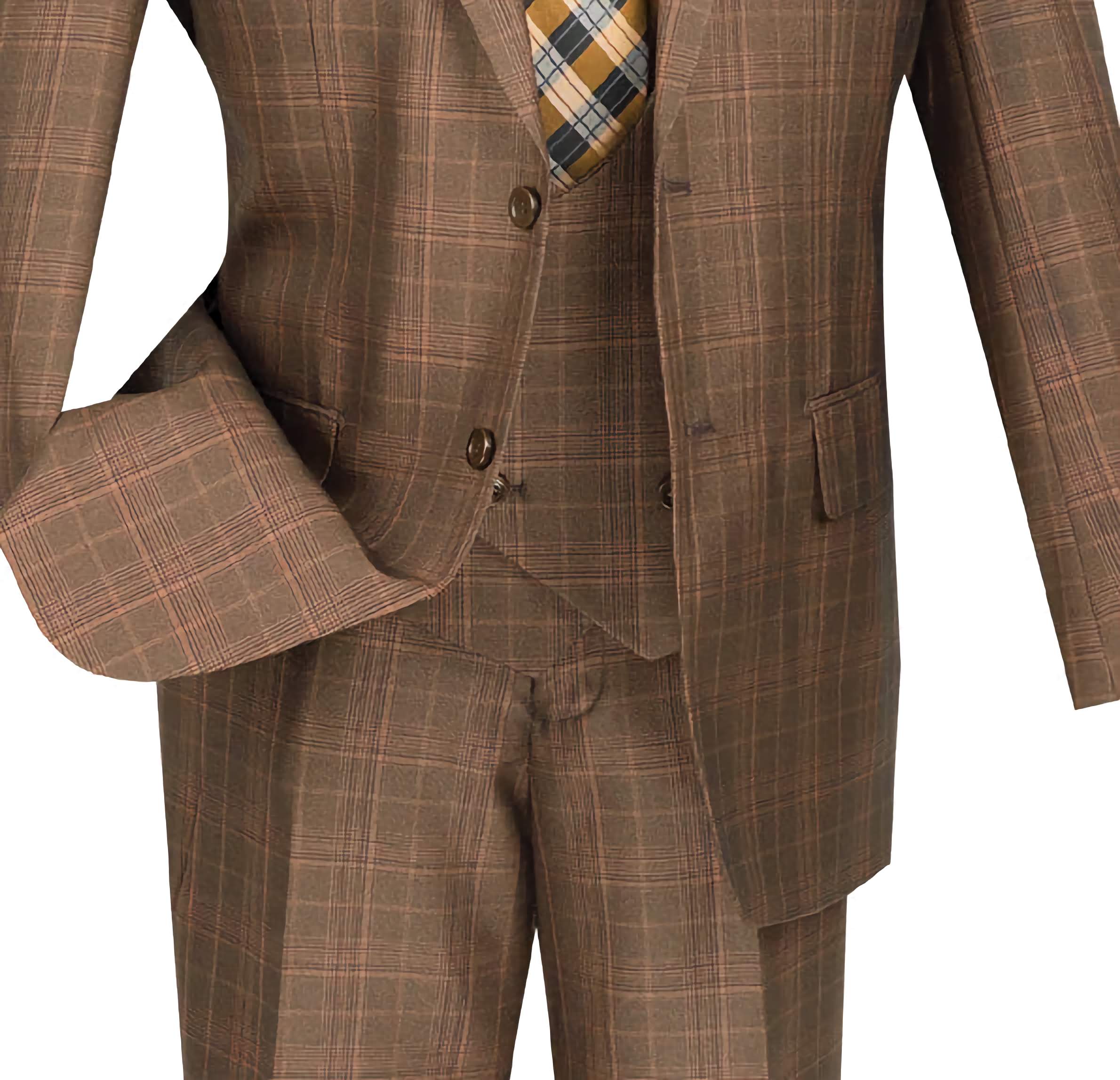 Men's Regular Fit 3-Piece Suit in Chestnut Brown - Perfect for Weddings, Business Meetings & Formal Events