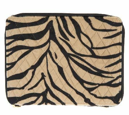 Dennis Basso Zebra Print Faux Fur Tablet & Phone Case - Stylish Protective Cover for iPad, iPhone, Samsung | Perfect for Work, Travel & Everyday Use