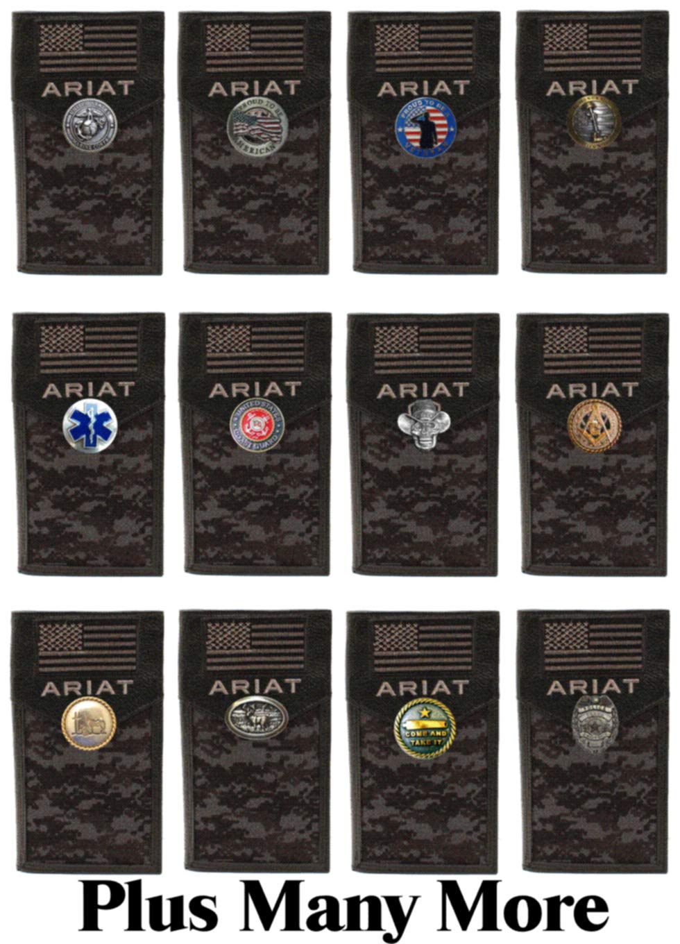 Custom Our Lady of Guadalupe & American Flag Print Ariat Black Digital Camo Long Wallet - Perfect for Everyday Use, Gifts & Patriotic Occasions