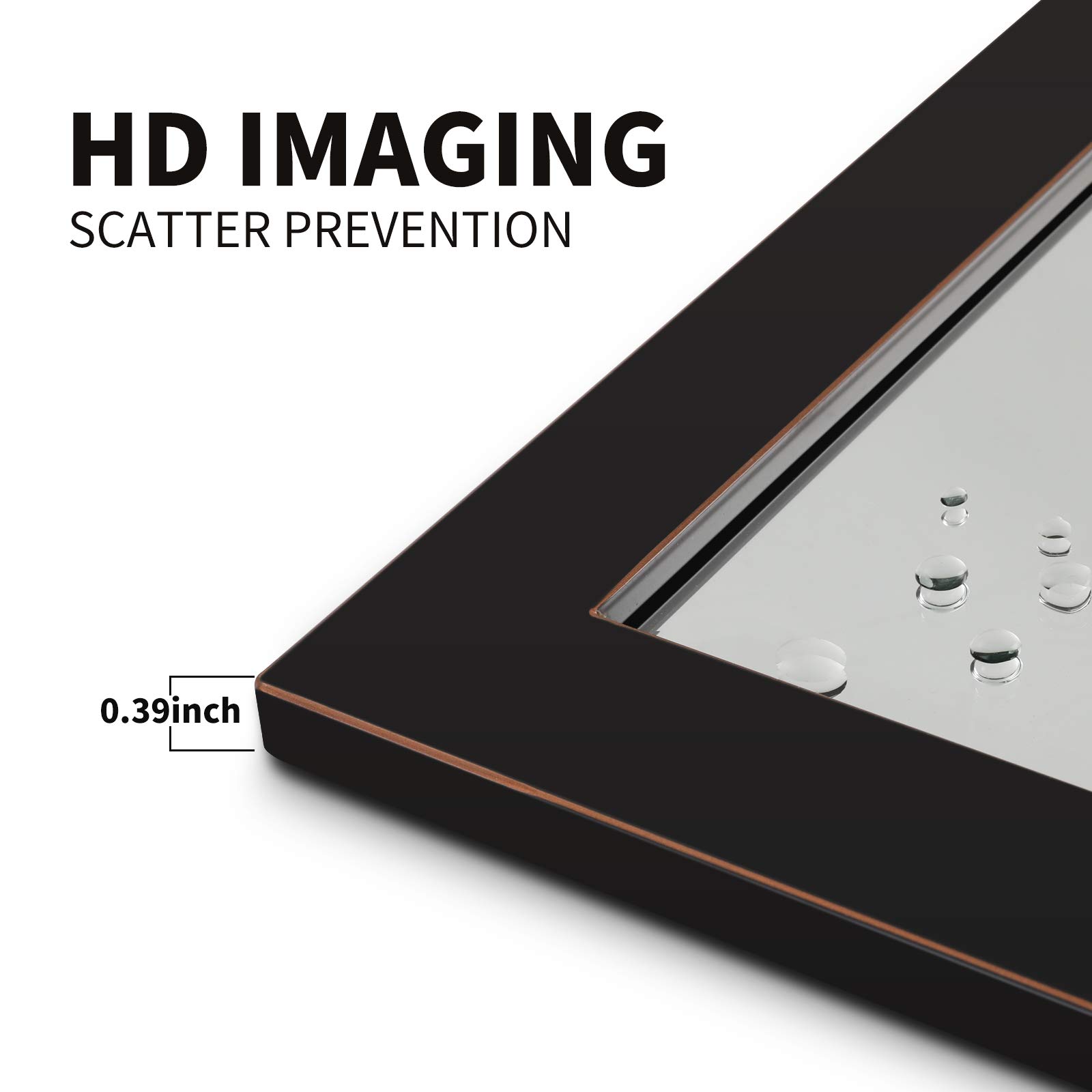 Oil Rubbed Bronze Rectangle Mirror with Black Metal Frame & Red Gold Accent - 30x24 Inches - Horizontal or Vertical Hanging - Perfect for Living Room Vanity, Bathroom & Bedroom Decor