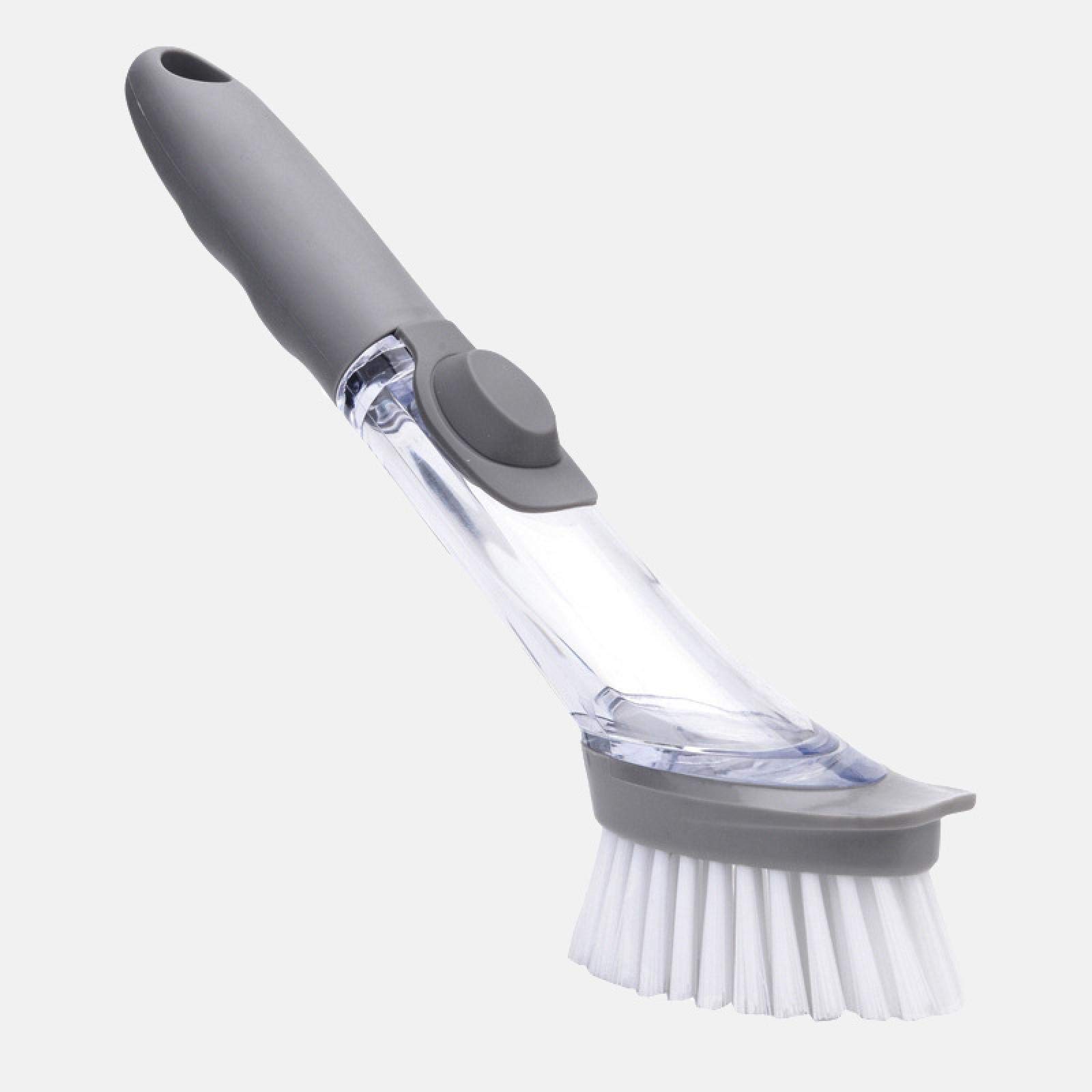 Dual-Purpose Kitchen Cleaning Brush with Automatic Liquid Dispenser - Dishwasher Safe Sponge & Pot Scrubber for Effortless Dishwashing | Perfect for Sinks, Countertops & Cookware Cleaning