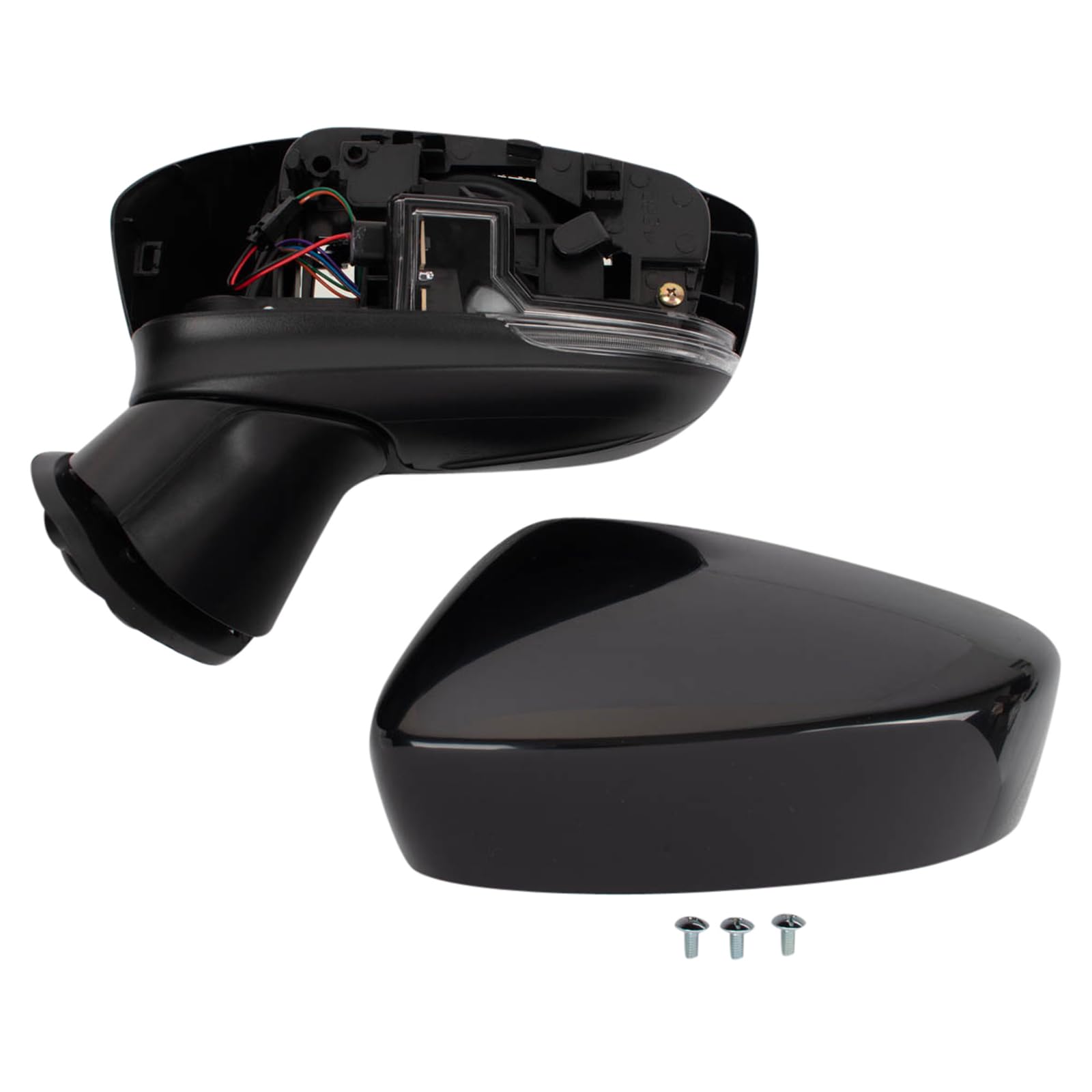 TRQ Driver & Passenger Side Mirror Set - Compatible with 2017-2018 Mazda 3 (Models MA1320184, MA1320229, MA1321184, MA1321229) - Non-Heated, with Housing & Turn Signal - Perfect for Replacement & DIY Auto Repair