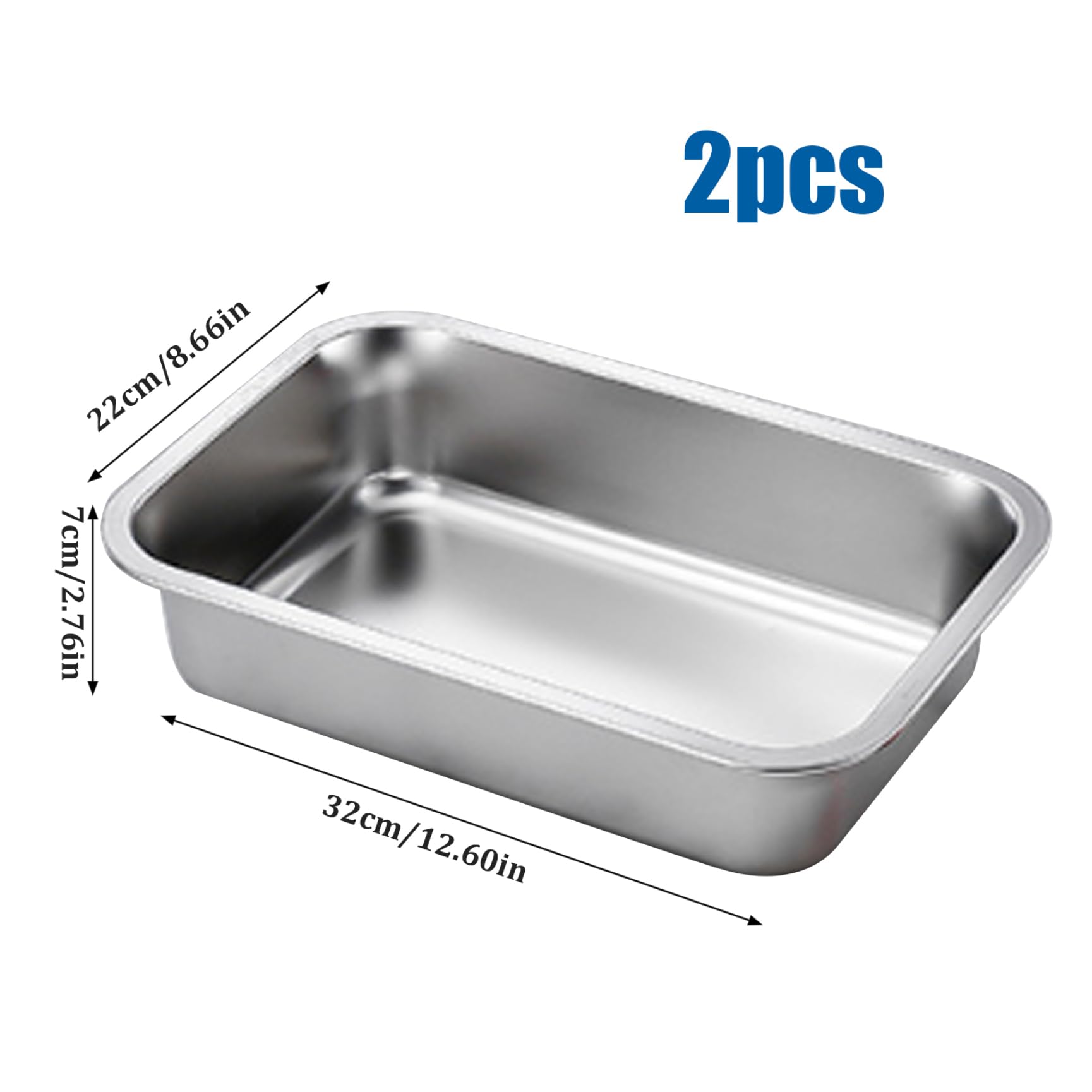2PCS 9x13 Inch Stainless Steel Lasagna Pans - Rectangle Baking Pans for Lasagna, Brownies, Casseroles & Cookies | Stackable Deep Baking Dish | Oven & Microwave Safe | Perfect for Family Dinners, Potlucks & Holiday Baking