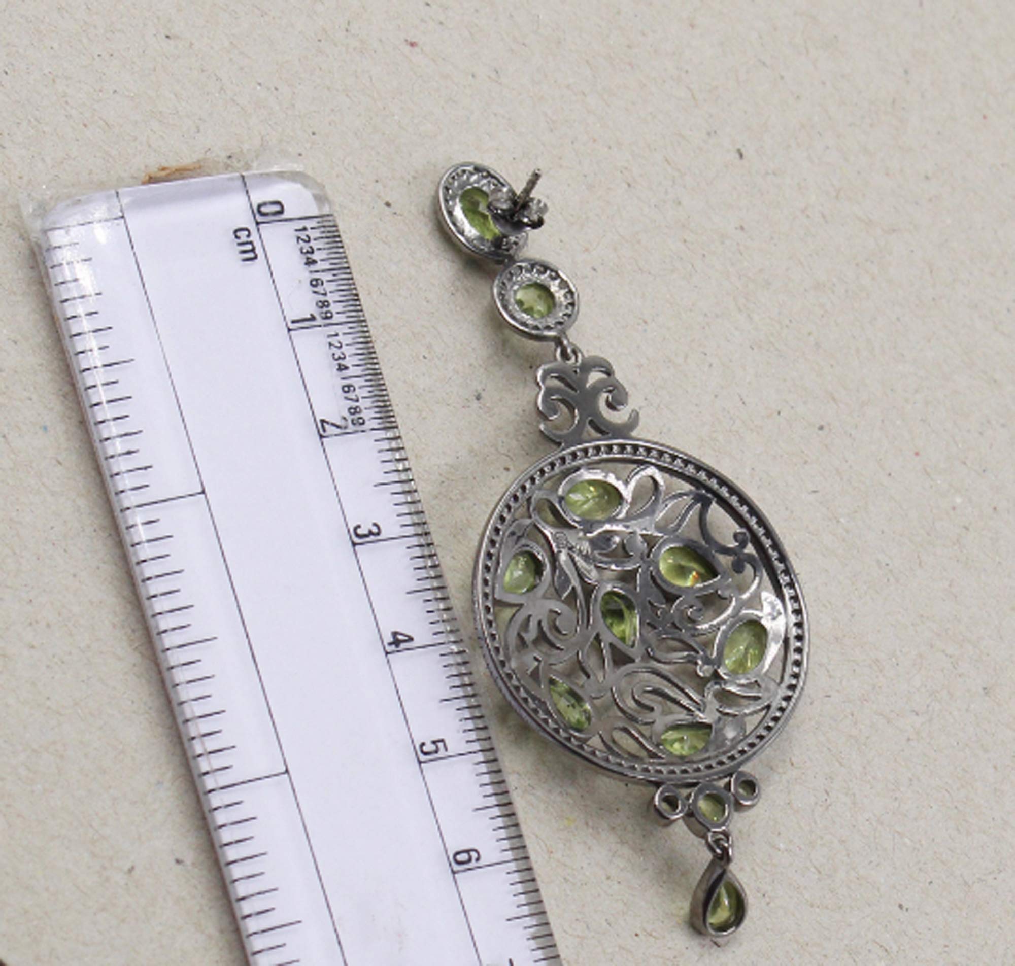 Stunning Vintage Peridot CZ Earrings - Black Rhodium Drop Dangle Jewelry | 925 Sterling Silver Earrings for Women | Perfect Birthday Gift, Anniversary Present & Thanksgiving Gift Idea | Elegant for Parties, Weddings & Special Occasions