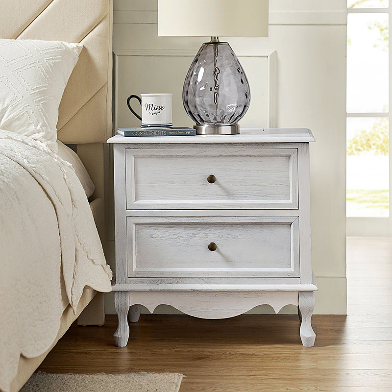Galatea 24 Inch Tall 2-Drawer Nightstand Chest - Modern Bedside Table with Optional Styles for Bedroom, Living Room, or Office Storage
