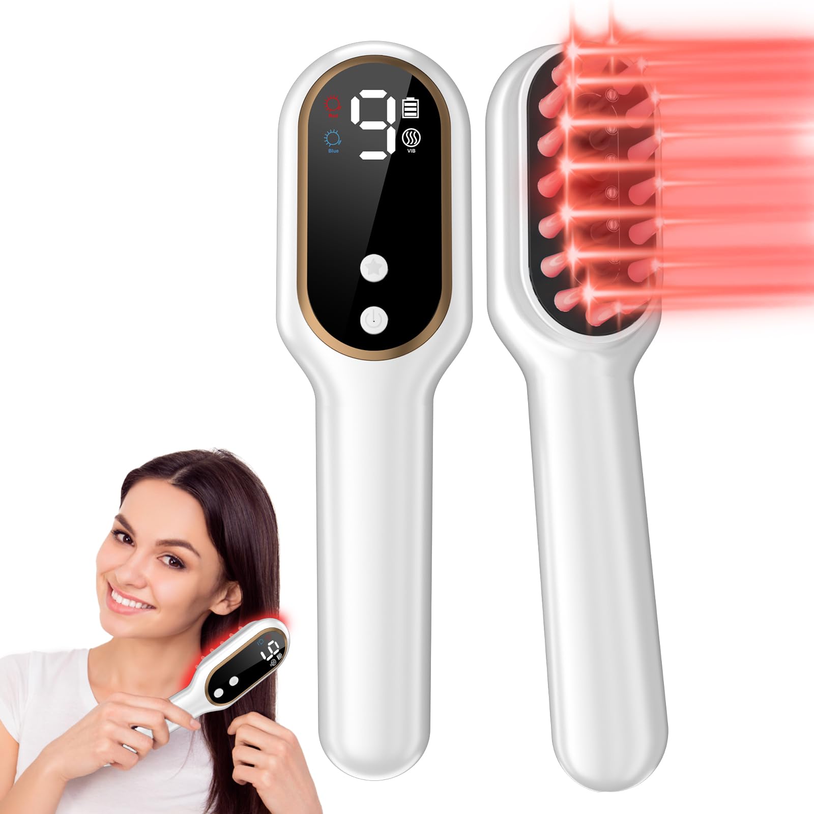 Laser Hair Growth Comb for Women & Men - FDA Cleared Hair Regrowth Treatment Device for Thinning Hair & Hair Loss - At-Home Hair Therapy for Fuller & Healthier Hair (Perfect for Daily Use at Home, Salon, or Travel)