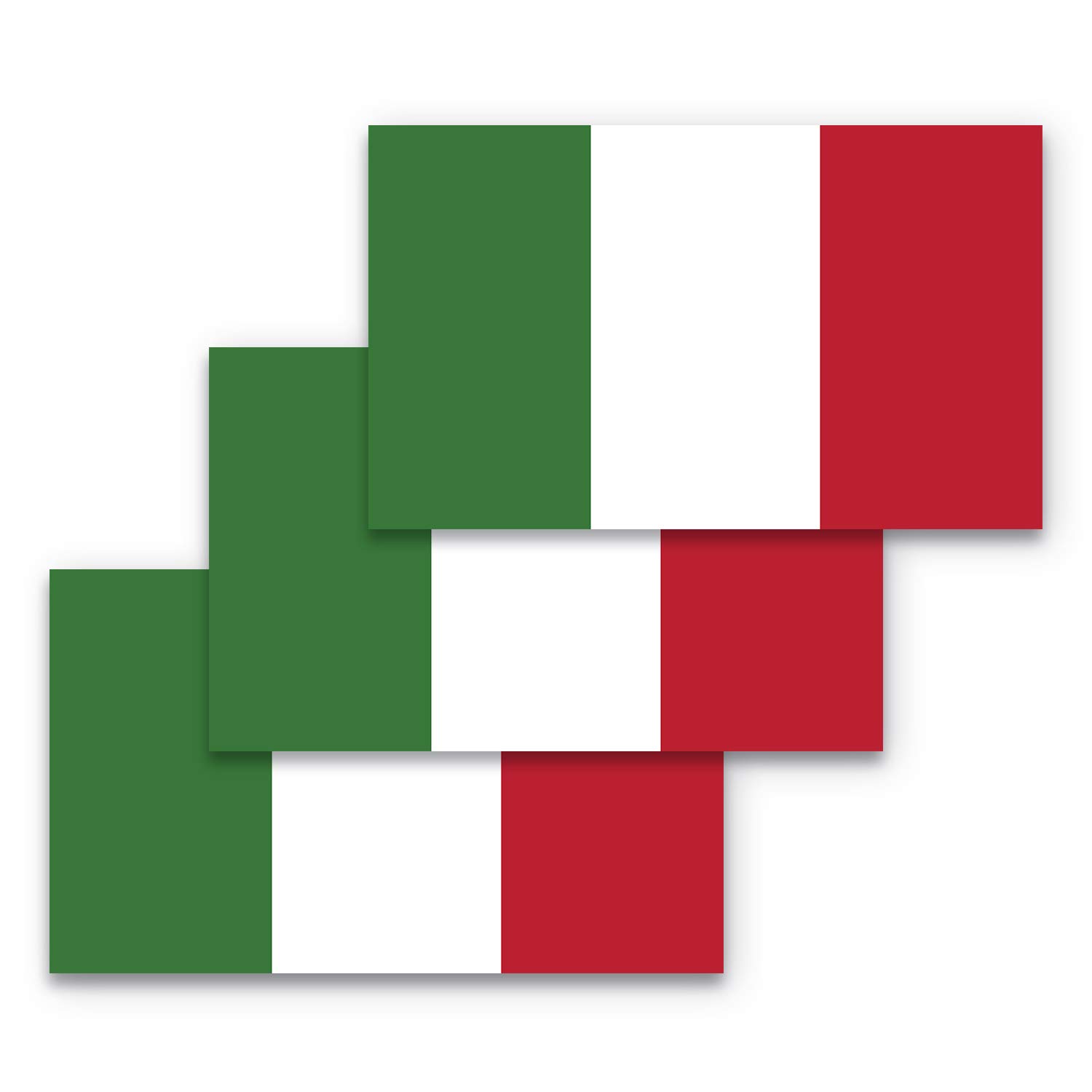 3-Pack 3x5 Italy Flag Stickers - Durable Waterproof Italian Flag Bumper Stickers for Cars, Laptops & Windows - Perfect for Sports Events, Travel & National Pride Decoration