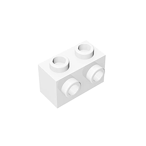 **Gobricks GDS-634 1x2 Brick with 2 Knobs - 20 PCS White (090) - Compatible with Lego 11211 & Major Building Blocks - DIY Toys, Technical Parts, STEM Projects - Perfect for Kids & Adults Creative Play**