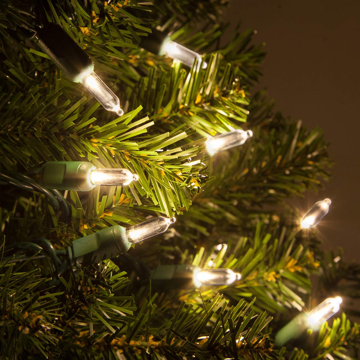 50 T5 LED Christmas Tree Lights Warm White - 25.5ft Wintergreen Holiday String Lights for Indoor Decor, Bedroom, Dorm Room & Christmas Tree | Energy Efficient Mini LED Lights for Cozy Winter Decorations