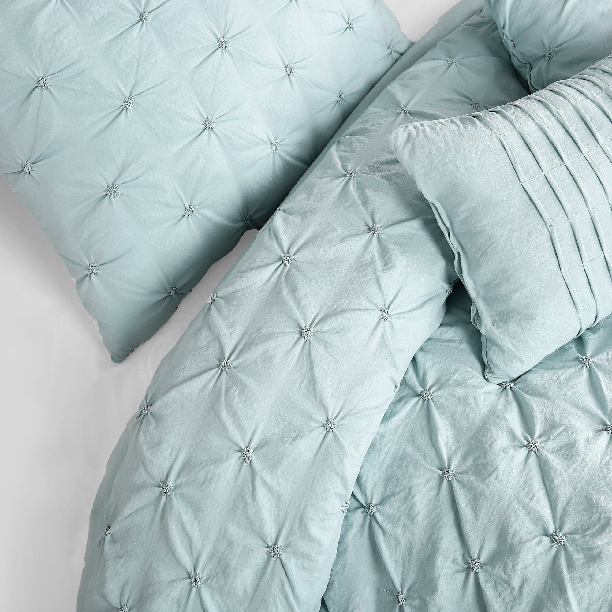 Ravello Pintuck 5-Piece Comforter Set - Queen Size Bedding with Pillow Shams - Luxury Soft Microfiber for Cozy Bedroom Decor