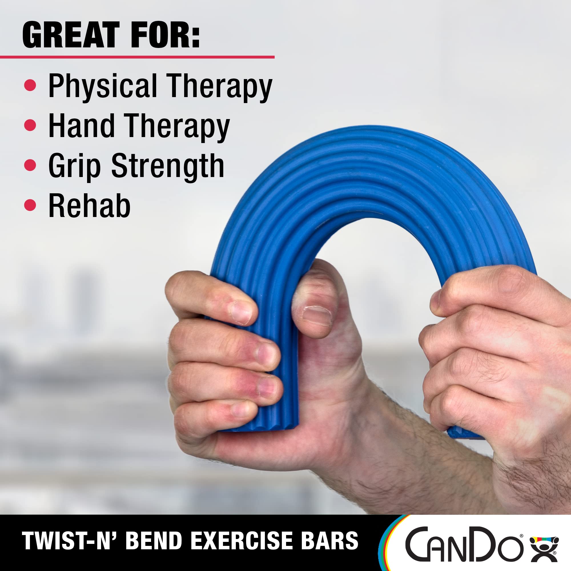 CanDo Twist-n' Bend Flexible Resistance Bars - Grip Strength & Forearm Training for Physical Therapy, Golf, Tennis | Injury Recovery & Tendonitis Pain Relief | Home Gym & Sports Rehabilitation Equipment