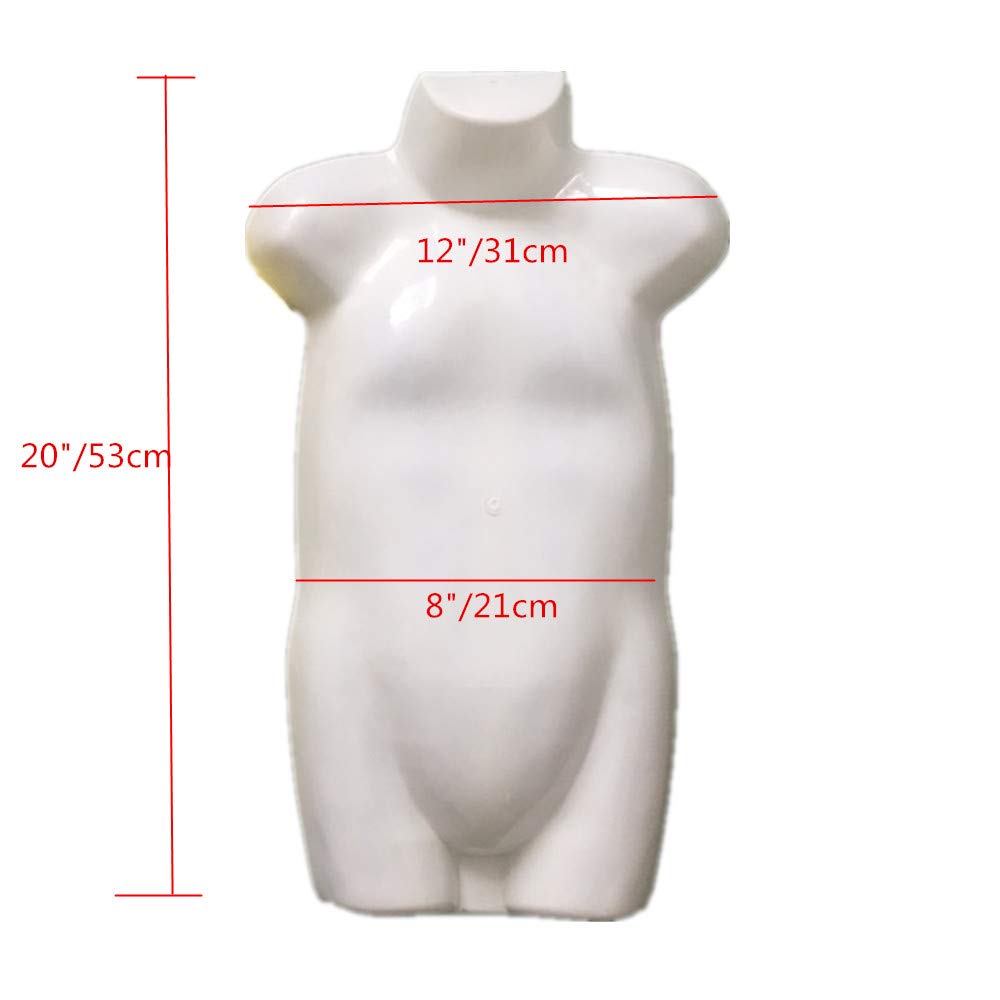 BEIFU FORM Mannequin - Plastic Half Round Torso Hanging Display Form (10 Pack) for Clothing Store, Boutique, and Retail Window Display