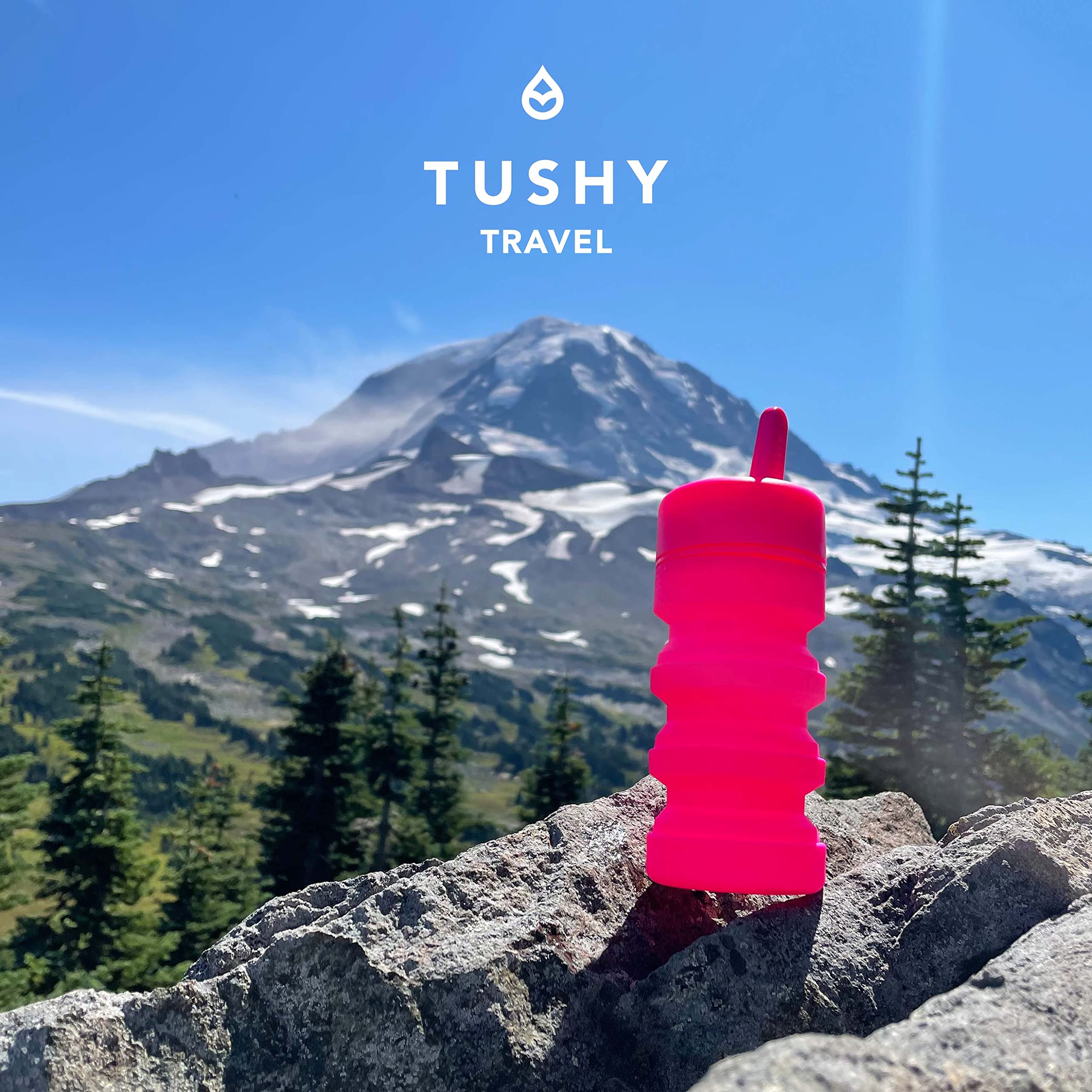 TUSHY Travel Bidet - Portable Collapsible Bidet for Home, Camping & Travel | Postpartum Peri Bottle & Hemorrhoid Relief | Compact Hygienic Solution for Outdoor Adventures, Road Trips & RVs (Fuchsia Friday)