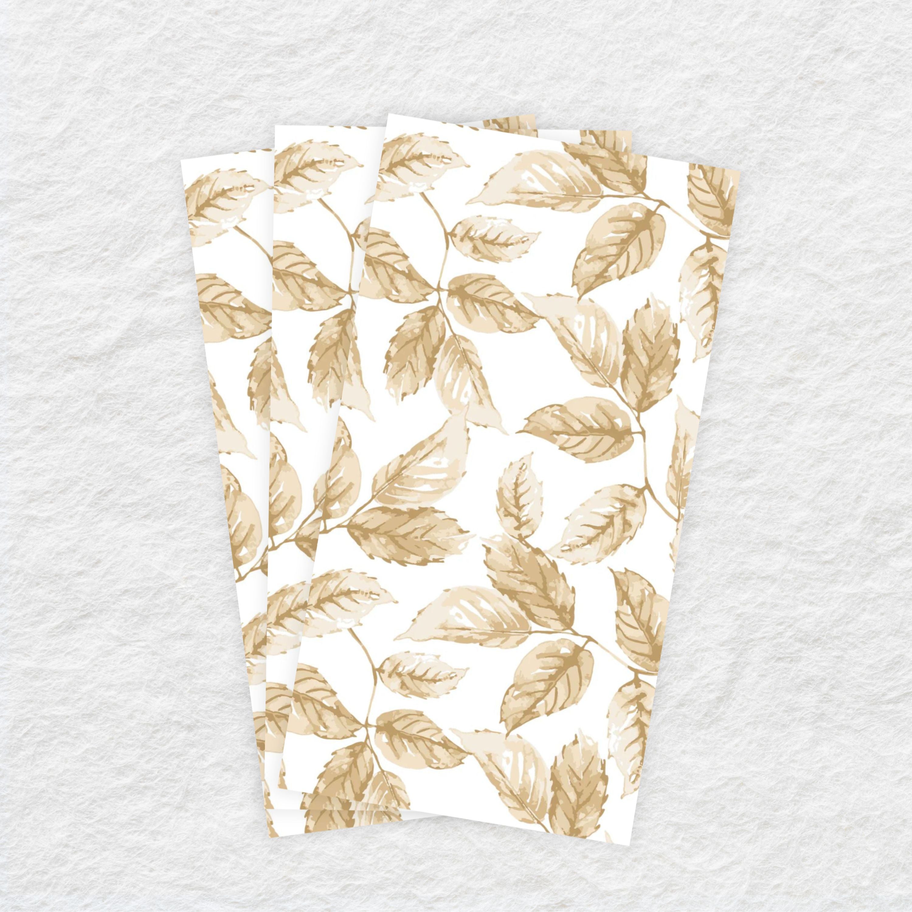 Premium Disposable Linen-Like Paper Guest Towels - 16 Pack with Elegant Gilded Leaves Design | Perfect for Weddings, Parties & Upscale Restrooms