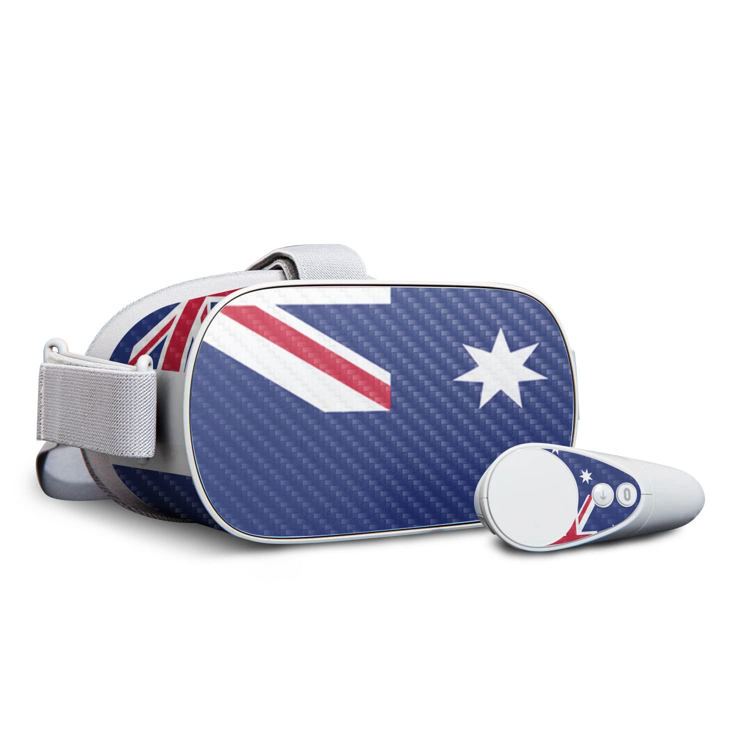 MightySkins Carbon Fiber Skin Cover for Oculus Go VR Headset - Australian Flag Design | Protective & Durable Textured Vinyl Wrap | Easy to Apply, Remove & Reusable | Made in USA | Perfect for Gaming, Travel & Customization