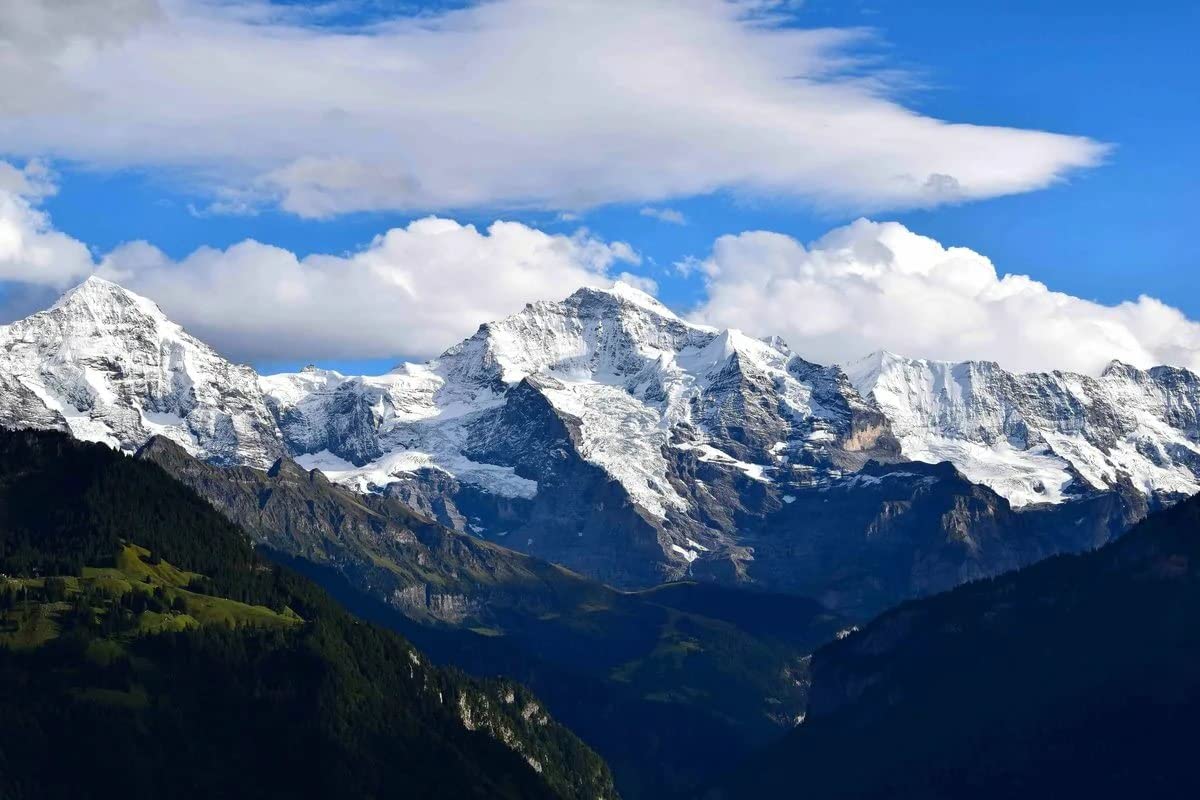 1000-Piece Switzerland Jungfrau Wood Jigsaw Puzzle - Creative Nature Scenery Challenge for Adults & Teens - Perfect for Family Game Night & Home Decor