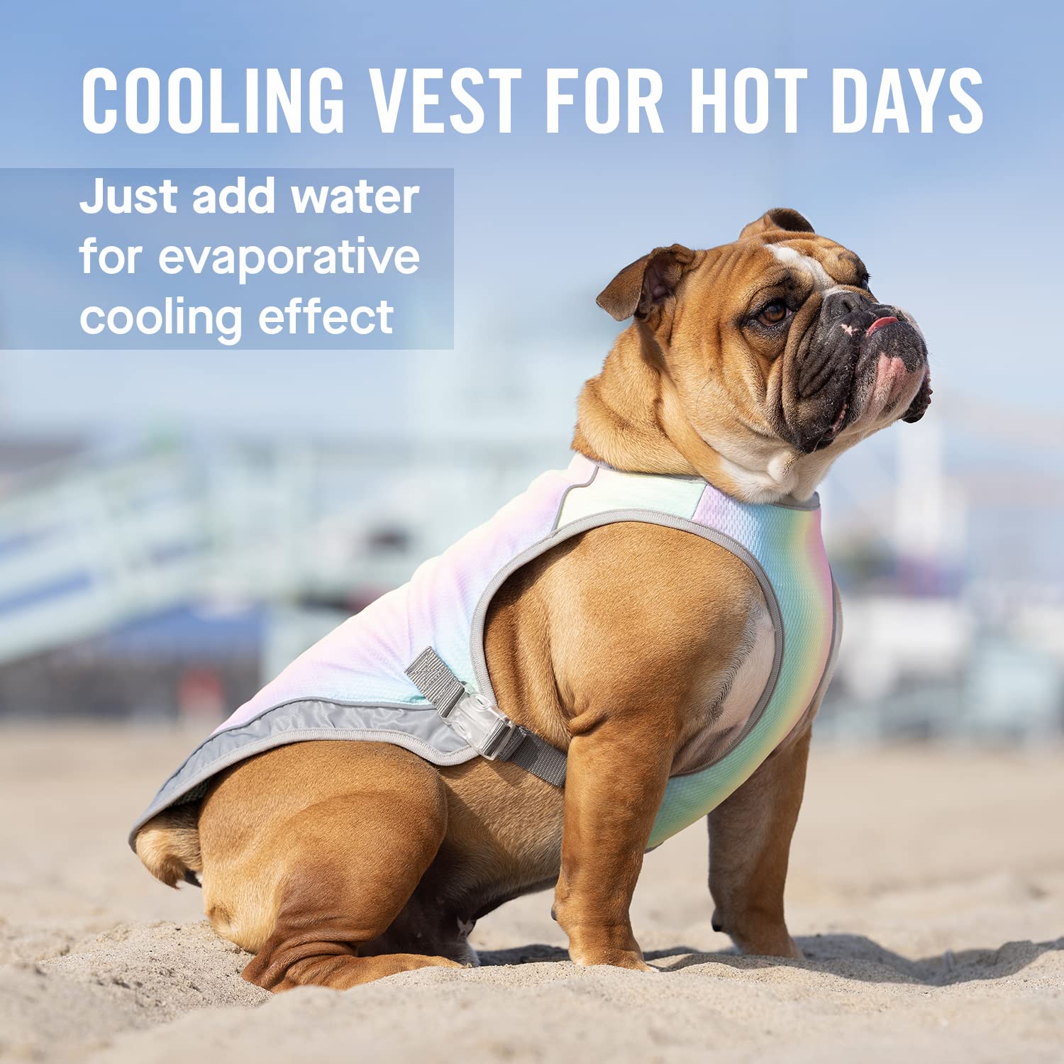 Canada Pooch Dog Cooling Vest - Breathable Mesh & Reflective Adjustable Dog Cooling Jacket for Hot Weather (17-19