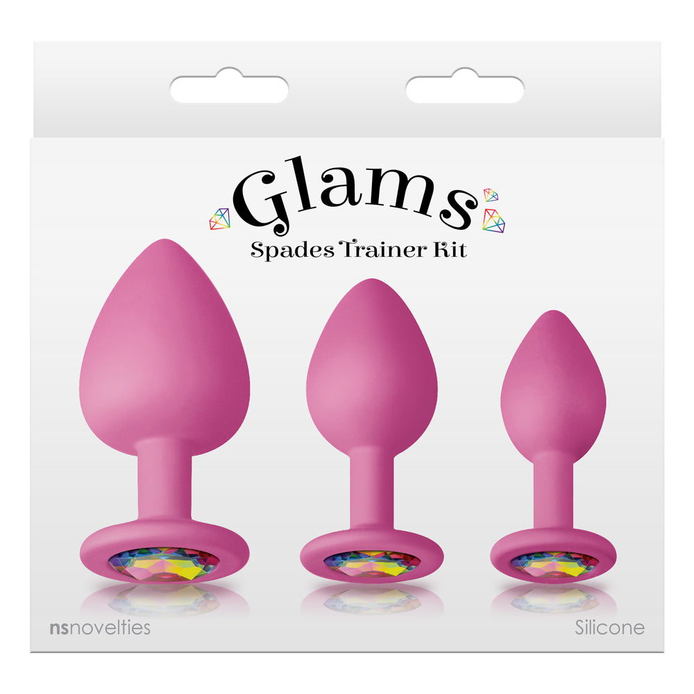 Glams Spades Anal Plug Trainer Kit - 3 Piece Butt Plug Set for Beginners, Comfortable Silicone Anal Training Kit for Men & Women - Perfect for Relaxation, Intimacy & Sensual Play