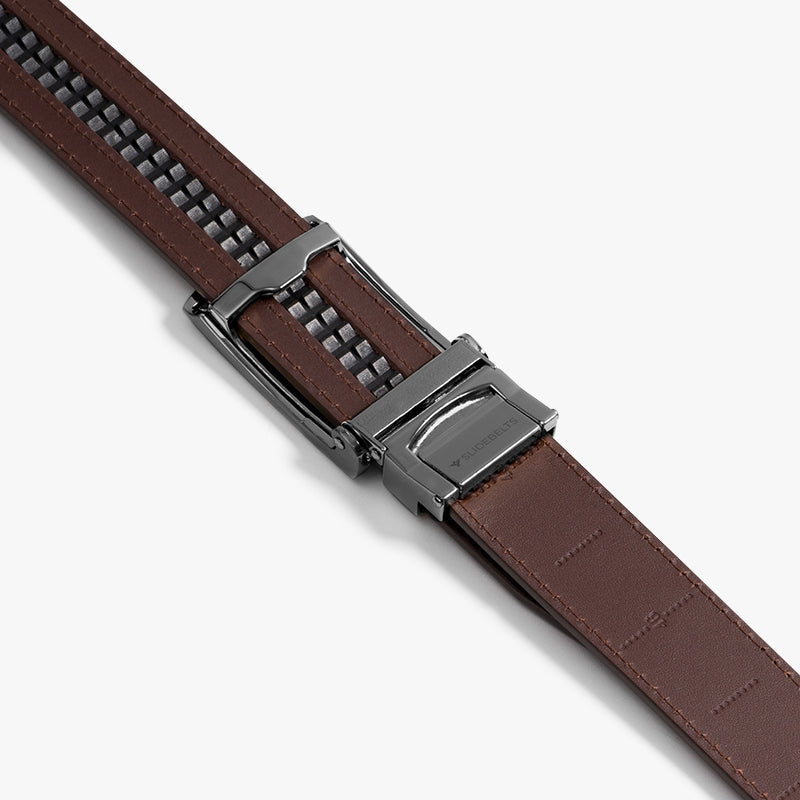 Premium Genuine Mahogany Full Grain Leather Belt for Men - Classic Dress & Casual Wear - Perfect for Office, Wedding & Everyday Use