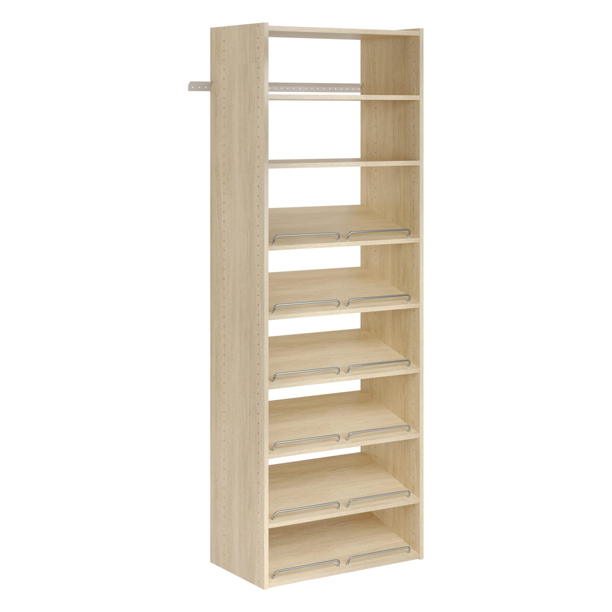 Easy Track Essential Shoe Tower Closet Organizer - 9-Tier Storage System for Maximizing Space in Closets, Mudrooms & Garages (Honey Blonde) | Perfect for Shoe Lovers & Small Space Organization