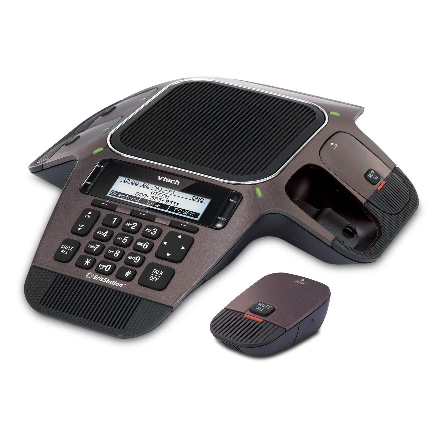 Vtech VCS754 ErisStation Conference Phone with 4 Wireless Microphones - VoIP Compatible Business Speakerphone for Office Meetings & Remote Work