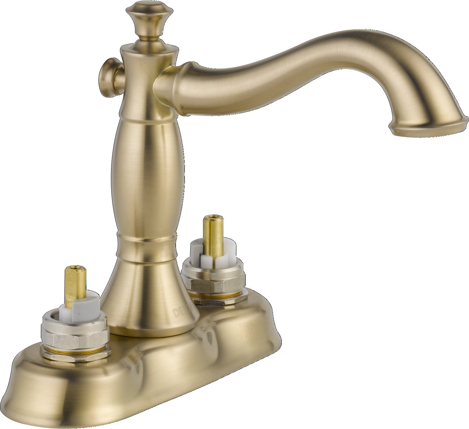 Delta 2597LF-MPU-LHP Cassidy Two Cross Handle Centerset Bathroom Faucet with Metal Pop-Up Drain, Chrome - Perfect for Modern Bathroom Vanities & Powder Rooms
