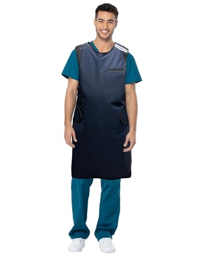 Flex-Back X-Ray Apron - Medium, Blue, Lightweight Lead Protection with Hook & Loop Closure & Thyroid Collar | USA Made | Ideal for Dental Clinics, Radiology & Medical Imaging Professionals