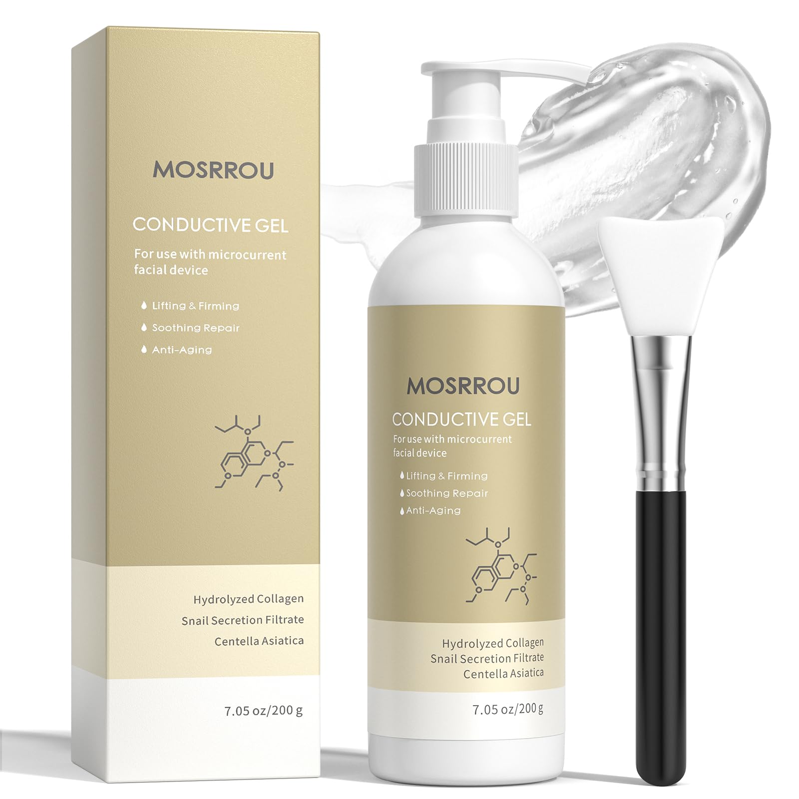 Microcurrent Conductive Face Gel with Hyaluronic Acid & Snail Mucin | Hydrating Collagen Primer for Facial Devices | Fragrance-Free, Paraben-Free Skincare | Perfect for At-Home Microcurrent Treatments & Anti-Aging Routine